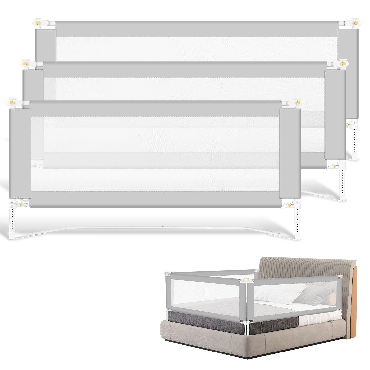 Clanmacy Bettschutzgitter Bettgitter Kinderbettgitter Bettschutzgitter Kind günstig online kaufen