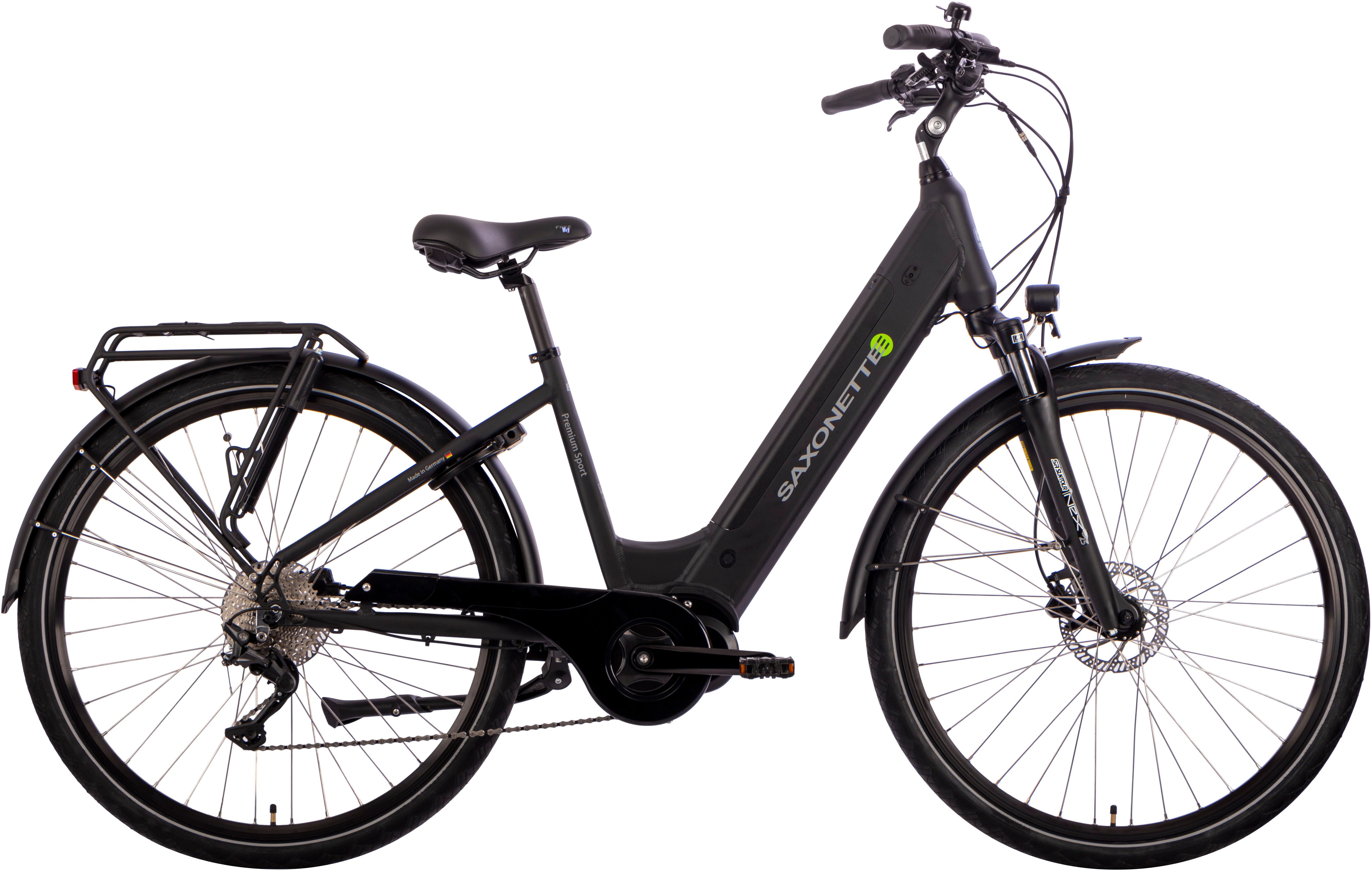SAXONETTE E-Bike Trekkingrad Premium Sport (Wave), 10 Gang, Kettenschaltung, Mittelmotor, 522 Wh, Pedelec, Elektrofahrrad für Damen u. Herren