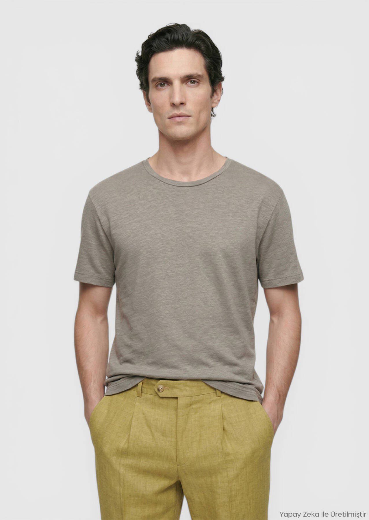 RAMSEY T-Shirt Edel Unifarben 100% Leinen T-Shirt