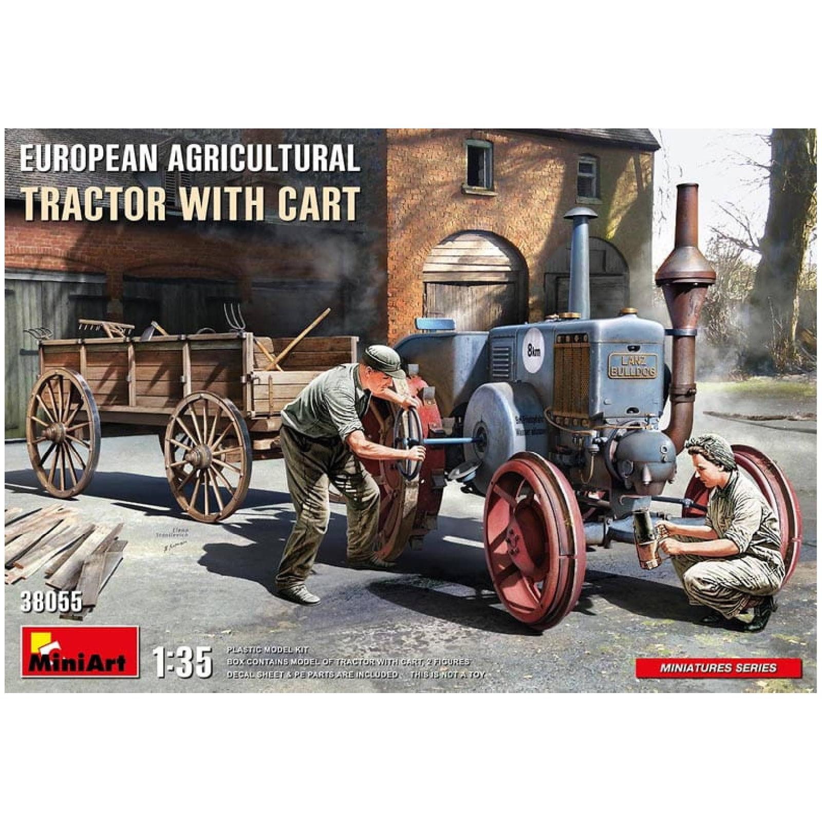 MiniArt Modellbausatz European Agricultural Tractor with Cart / 1:35, Maßstab 1:35