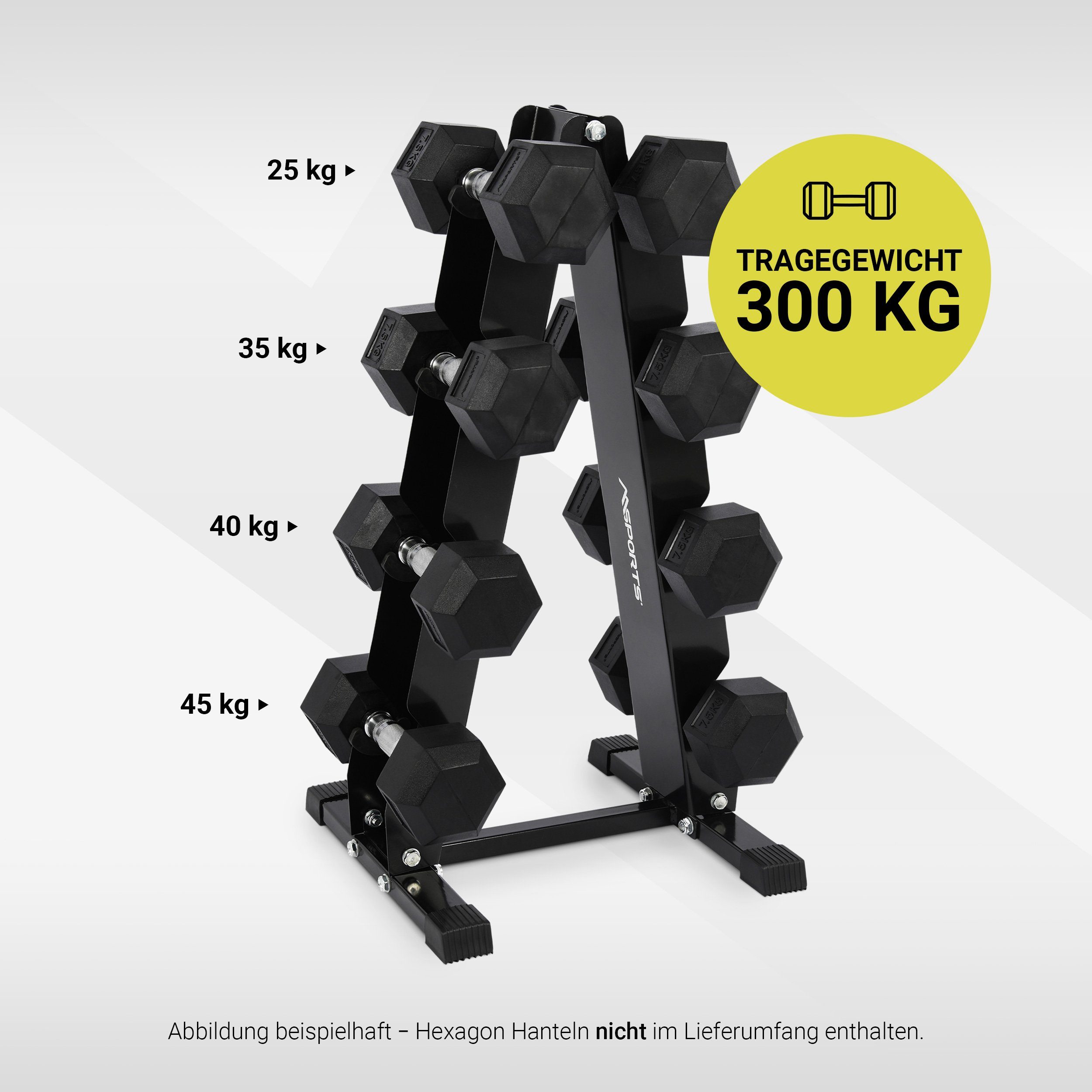 MSports® Kurzhantel Rack mit 300kg Belastbarkeit Hantelständer Hantelablage – Bild 3 von 5