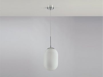 meineWunschleuchte LED Pendelleuchte, Dimmfunktion, LED wechselbar, Warmweiß, Designer Glas Lampenschirm über Esstisch & Kochinsel hängend, Ø 23cm