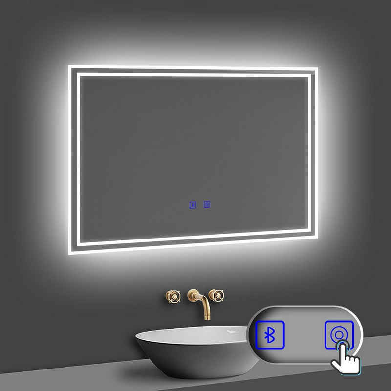 duschspa Badspiegel »LED Beleuchtung Kalt/Neutral/Warmweiß Dimmbar Beschlagfrei«, Bluetooth