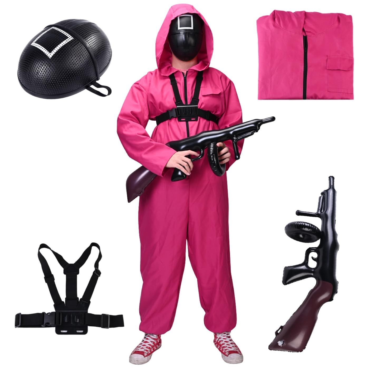Costumed Kostüm The Game Squid 4 in 1 Unisex - Set Fasching (170-190cm - 2XL)