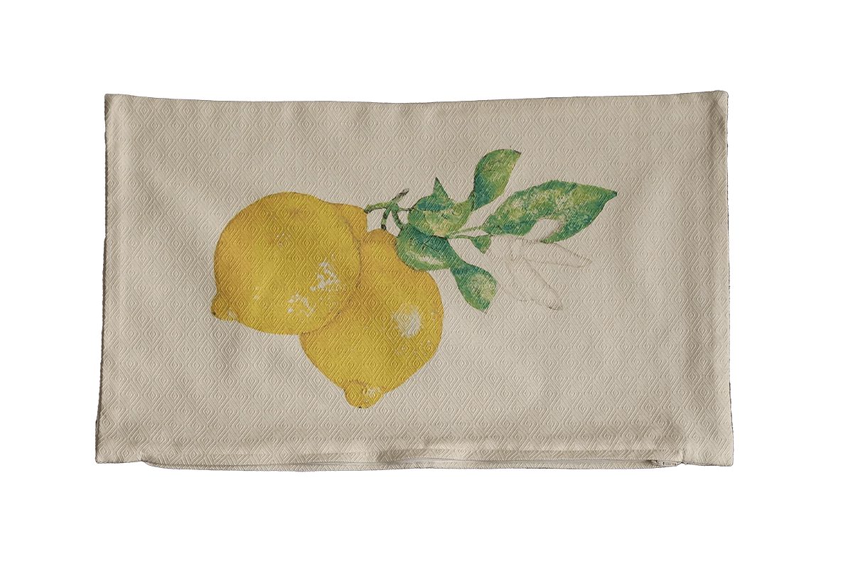 Kissenhülle Kissenhülle 30 x 50 creme mit Zitronendruck - 100% BW