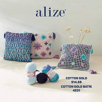 Alize 5 x ALIZE Cotton Gold 638 Häkelwolle, 330 m, Handstrickgarn,Premium Wolle, Amigurumi