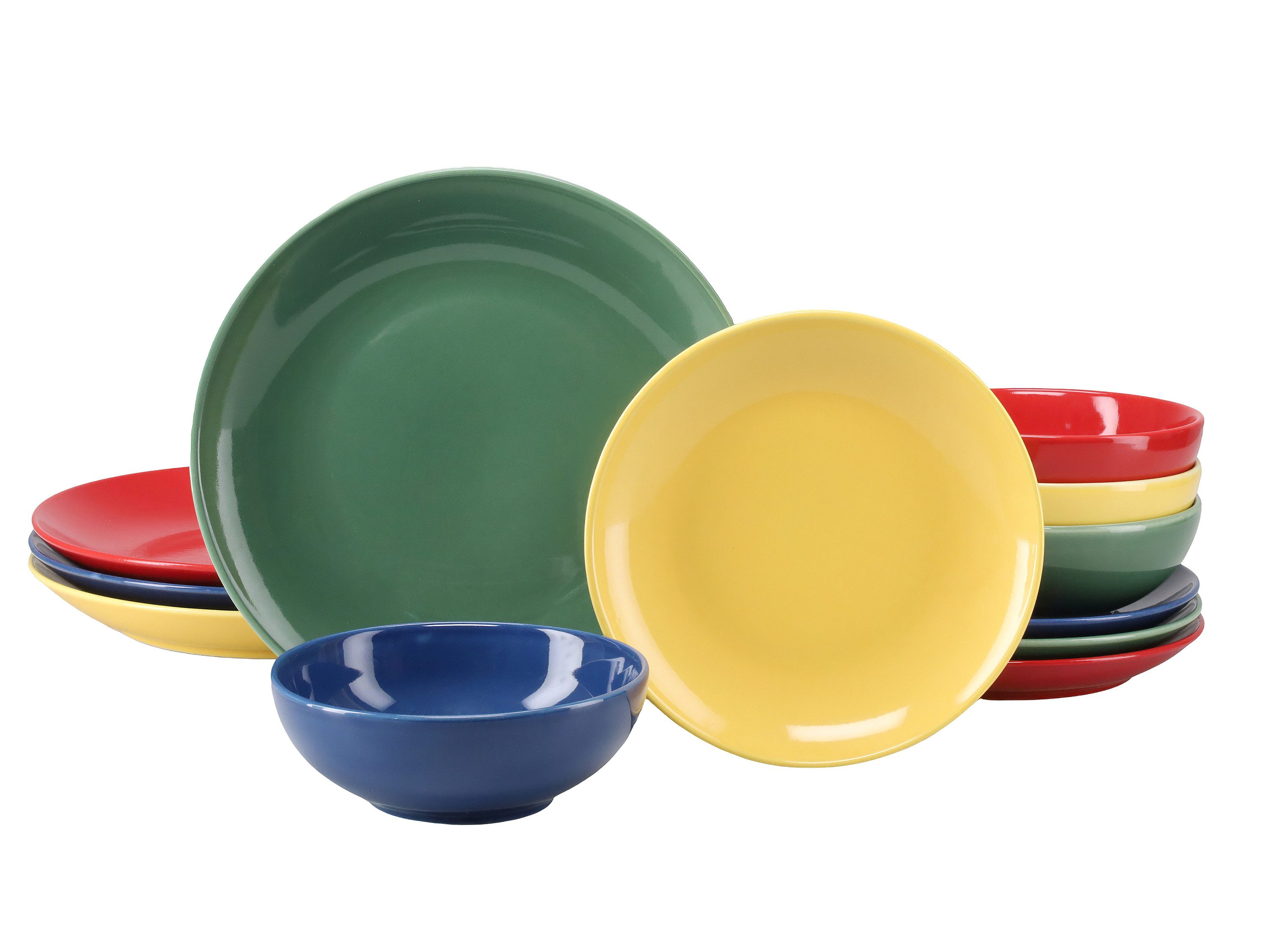 CreaTable Tafelservice Joy Bunt (12-tlg), 4 Personen, Steinzeug