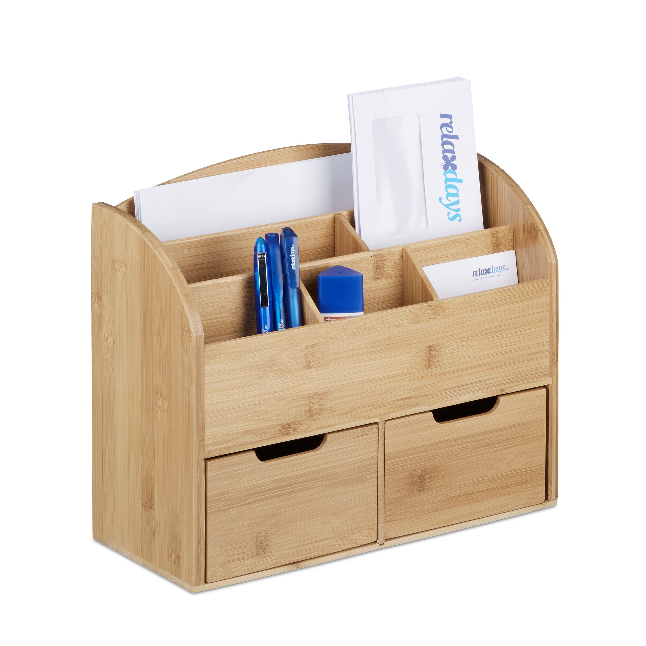 relaxdays Schreibtischaufsatz Schreibtisch-Organizer 2 Schubladen. Reduzierter Preis € 24,99. Unverbindliche Preisempfehlung € 39,99