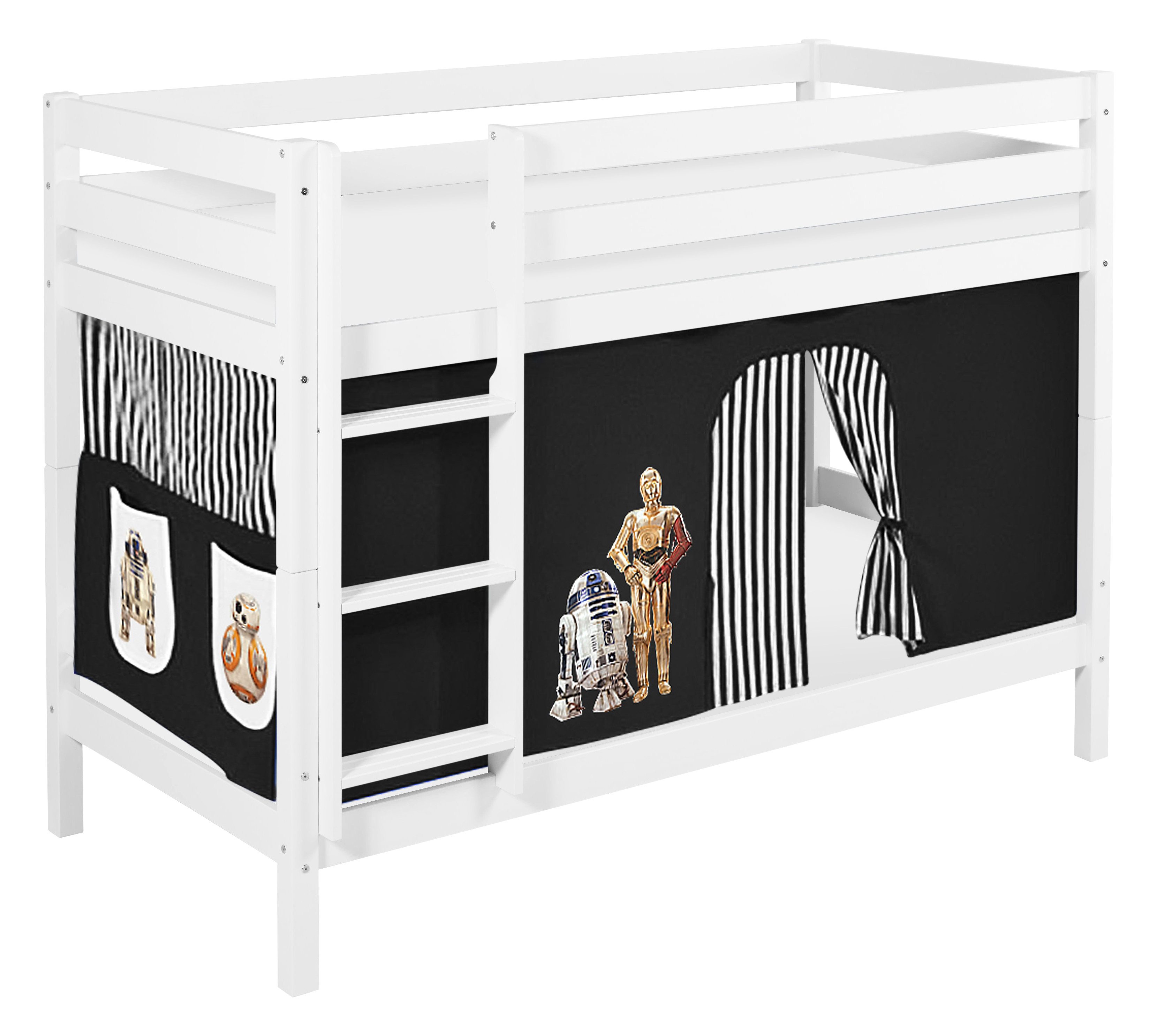 Lilokids Etagenbett JELLE Star Wars - Hochbett - weiß - inkl. Vorhang und 2 günstig online kaufen