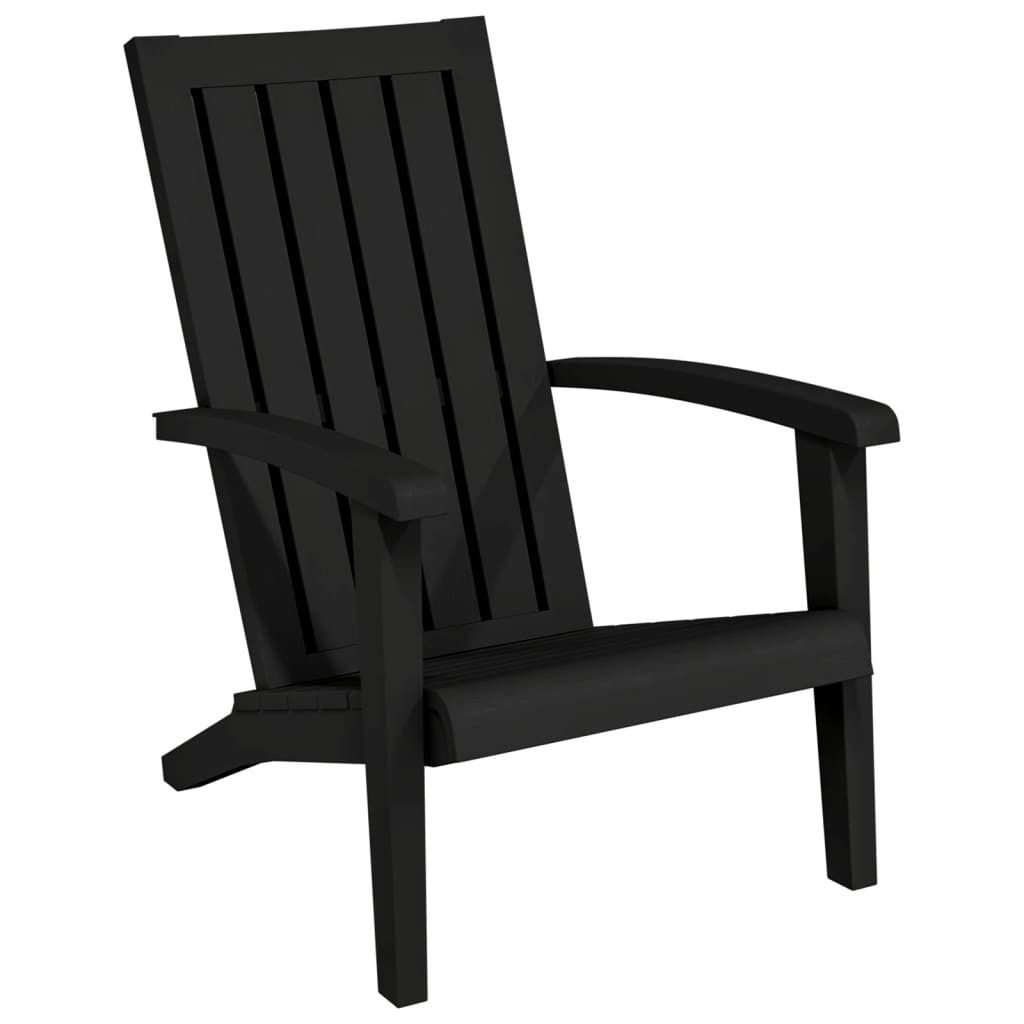 vidaXL Gartenstuhl Adirondack-Gartenstuhl Schwarz Polypropylen (1 St)