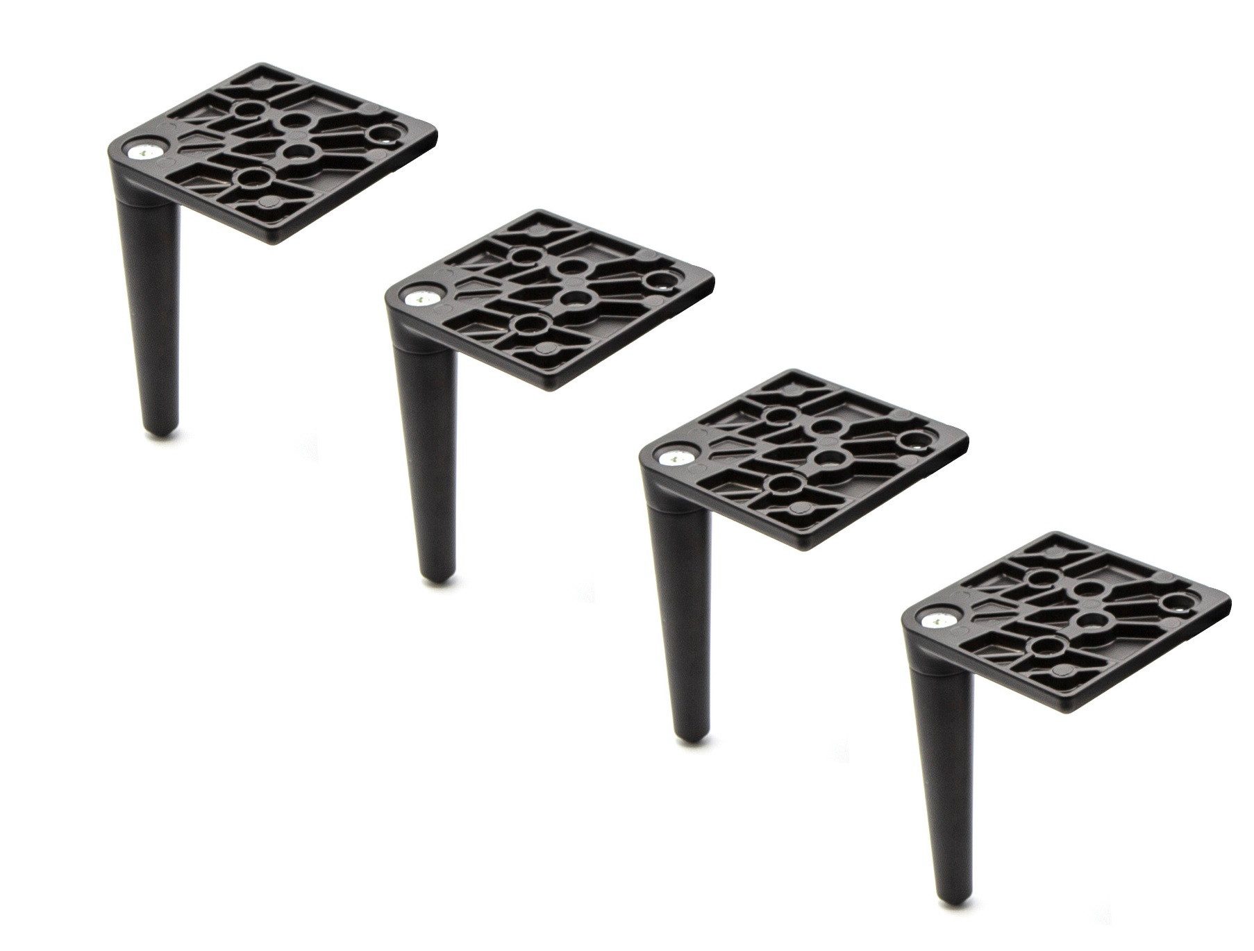 Prima-Online Tischbein Möbelfüße Möbelbeine Sockelfuß Schrankfuß Sofafüße Füße Schwarz 15.5cm