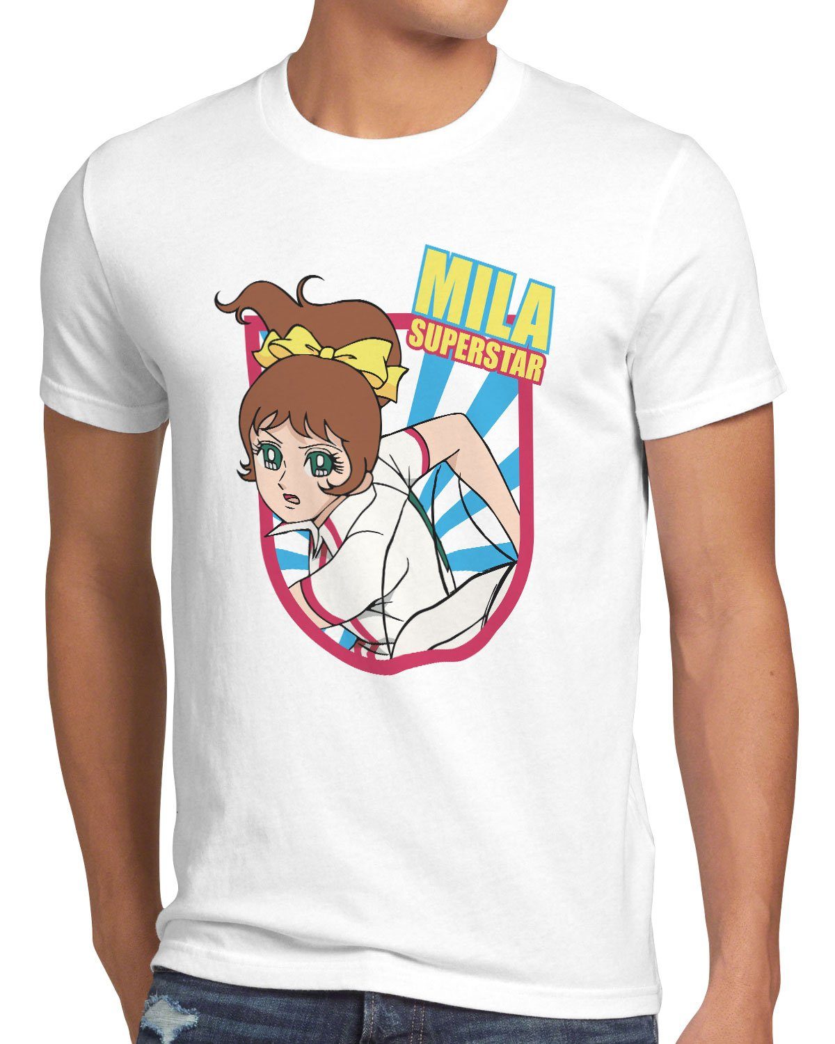 japan Herren Print-Shirt weiß anime style3 Volleyball Mila manga T-Shirt team