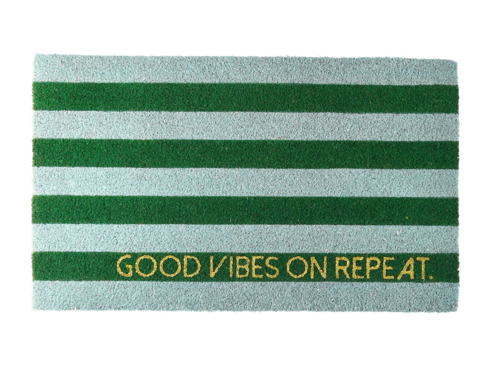 Giftcompany Fußmatte Fußmatte Good vibes on repeat blau/grün 45x75cm, Fußmatten
