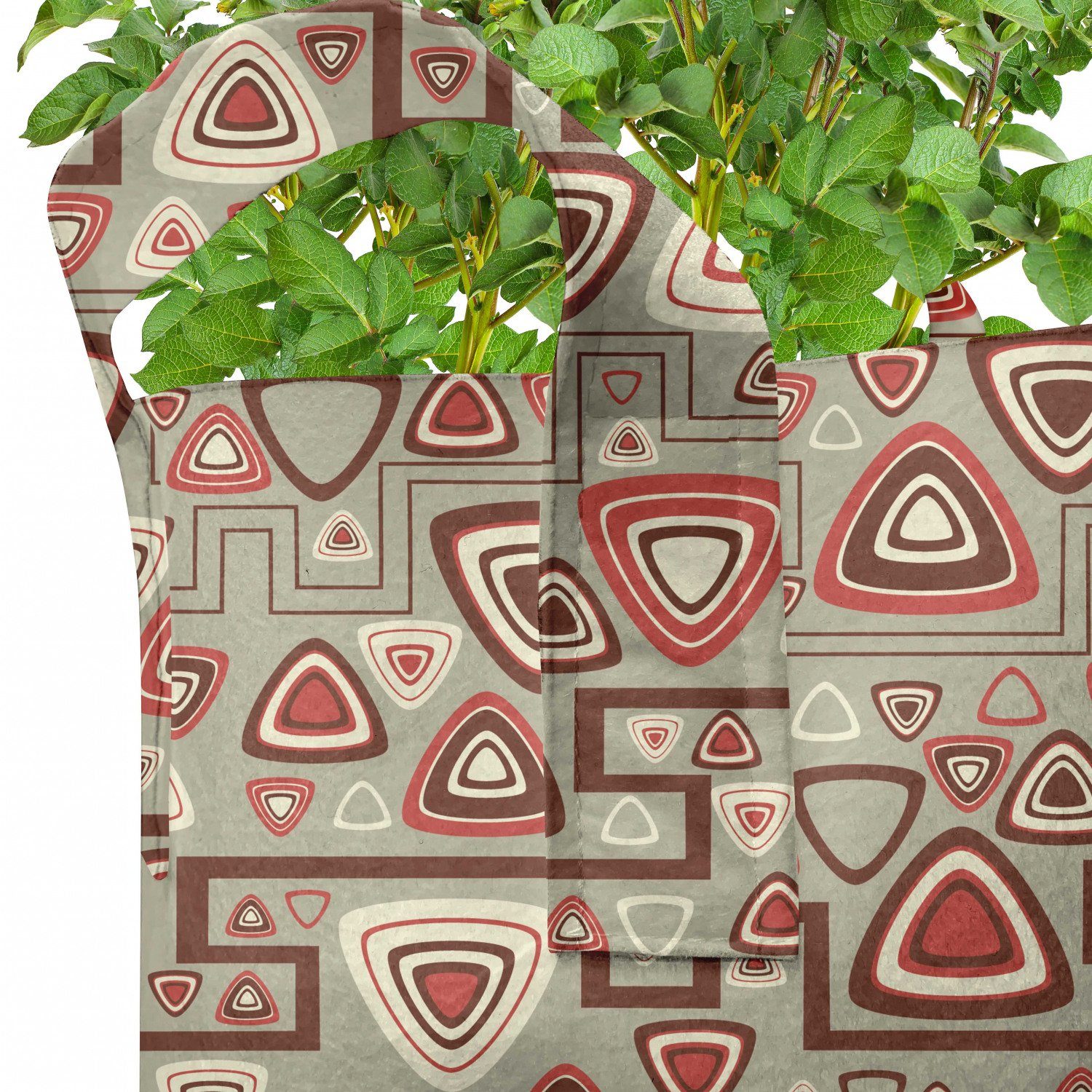 für Pflanzkübel Abgerundete hochleistungsfähig Triangles Stofftöpfe Geometrisch Pflanzen, mit Griffen Abakuhaus Kunst