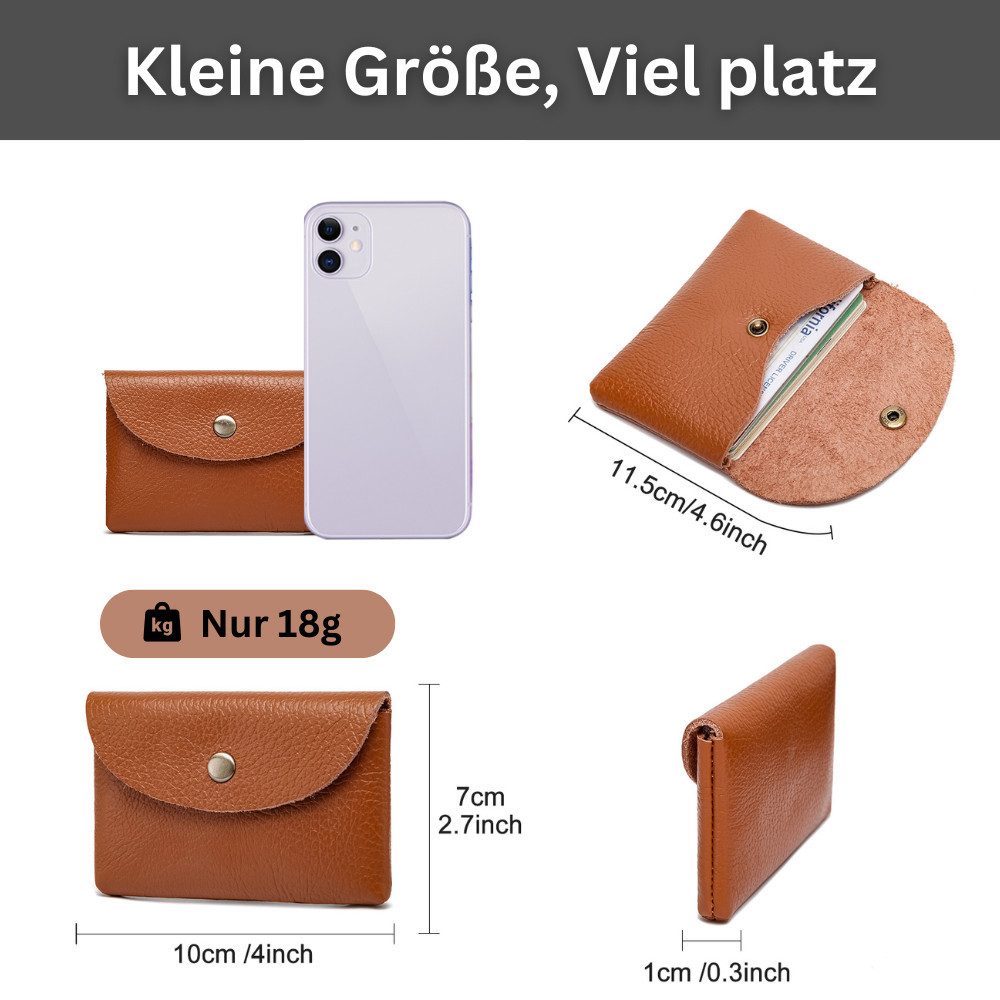 Fomax Kartenetui aus hochwertigem Echtleder, Kompakte Kartentasche für bis günstig online kaufen