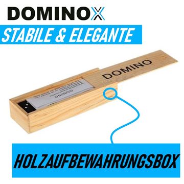 MAVURA Spiel, DOMINOX Domino Spiel Steine Dominosteine Dominospiel, Gesellschaftsspiel in Holzbox