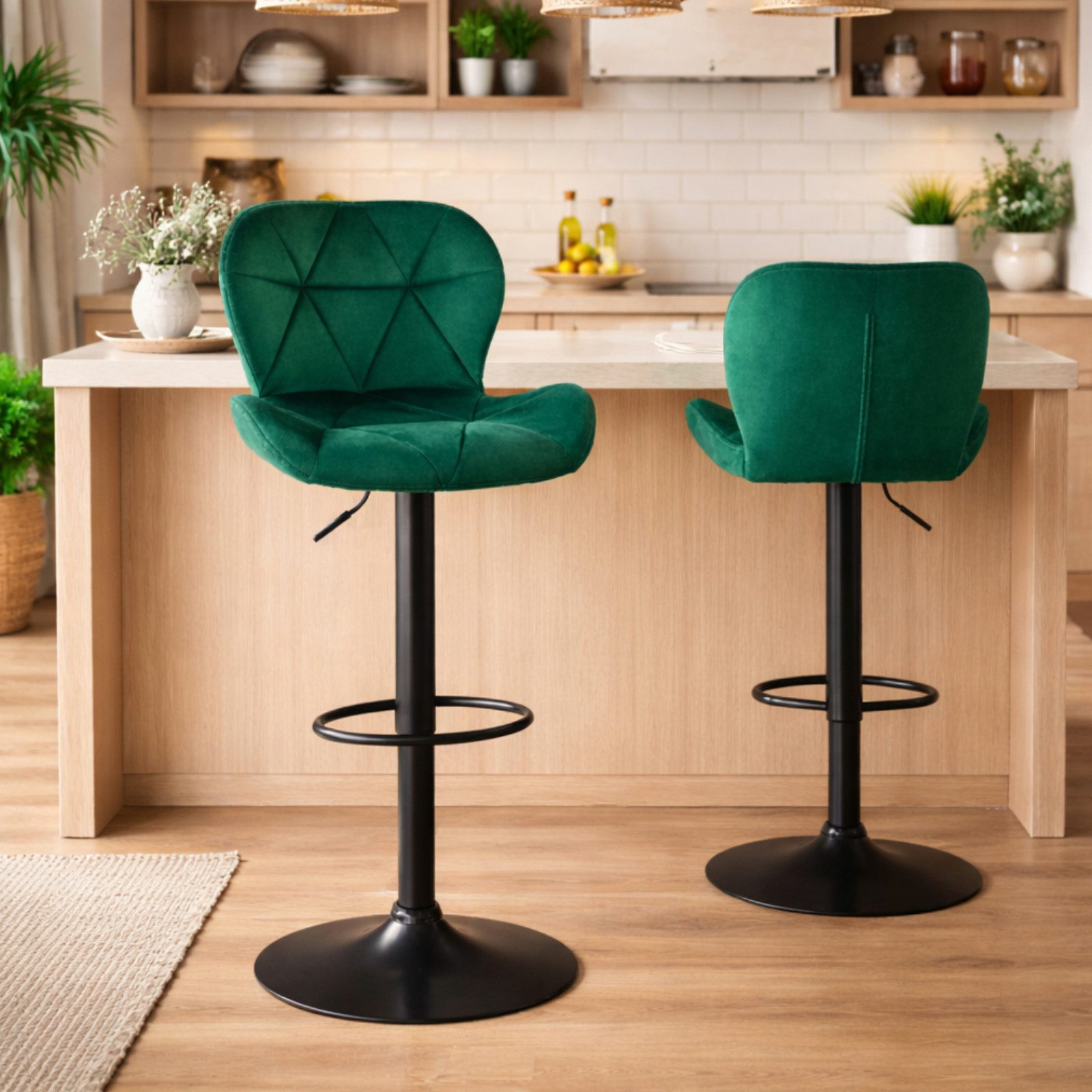 HAGO Barhocker Barhocker Stuhl Bistrohocker Tresenstuhl Hocker Samt Höhenverstellbar