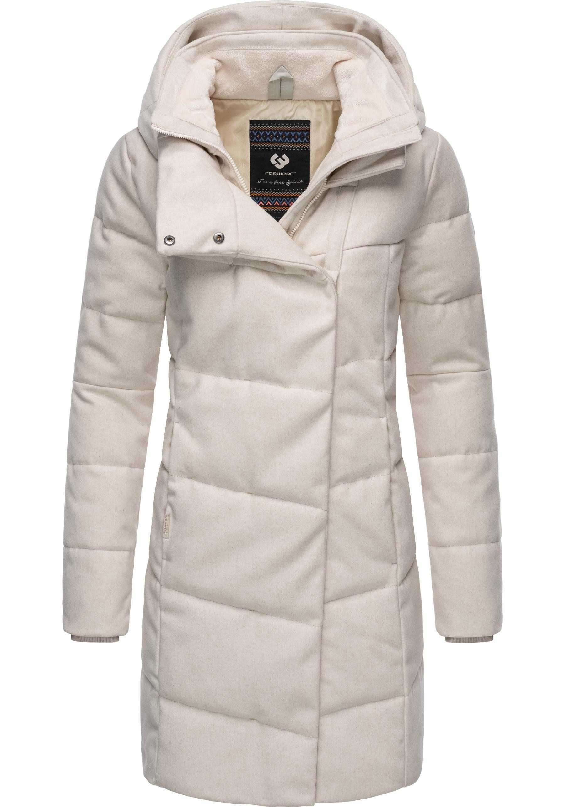 Ragwear Wintermantel Pavla Coat stylischer Damen Steppmantel in Woll-Optik