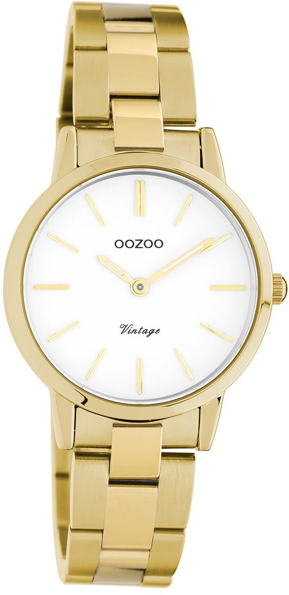 Damen Uhren OOZOO Quarzuhr UOC20113 Oozoo Damen Armbanduhr gold, Damenuhr rund, klein (ca. 30mm), Edelstahlarmband, Fashion-Styl