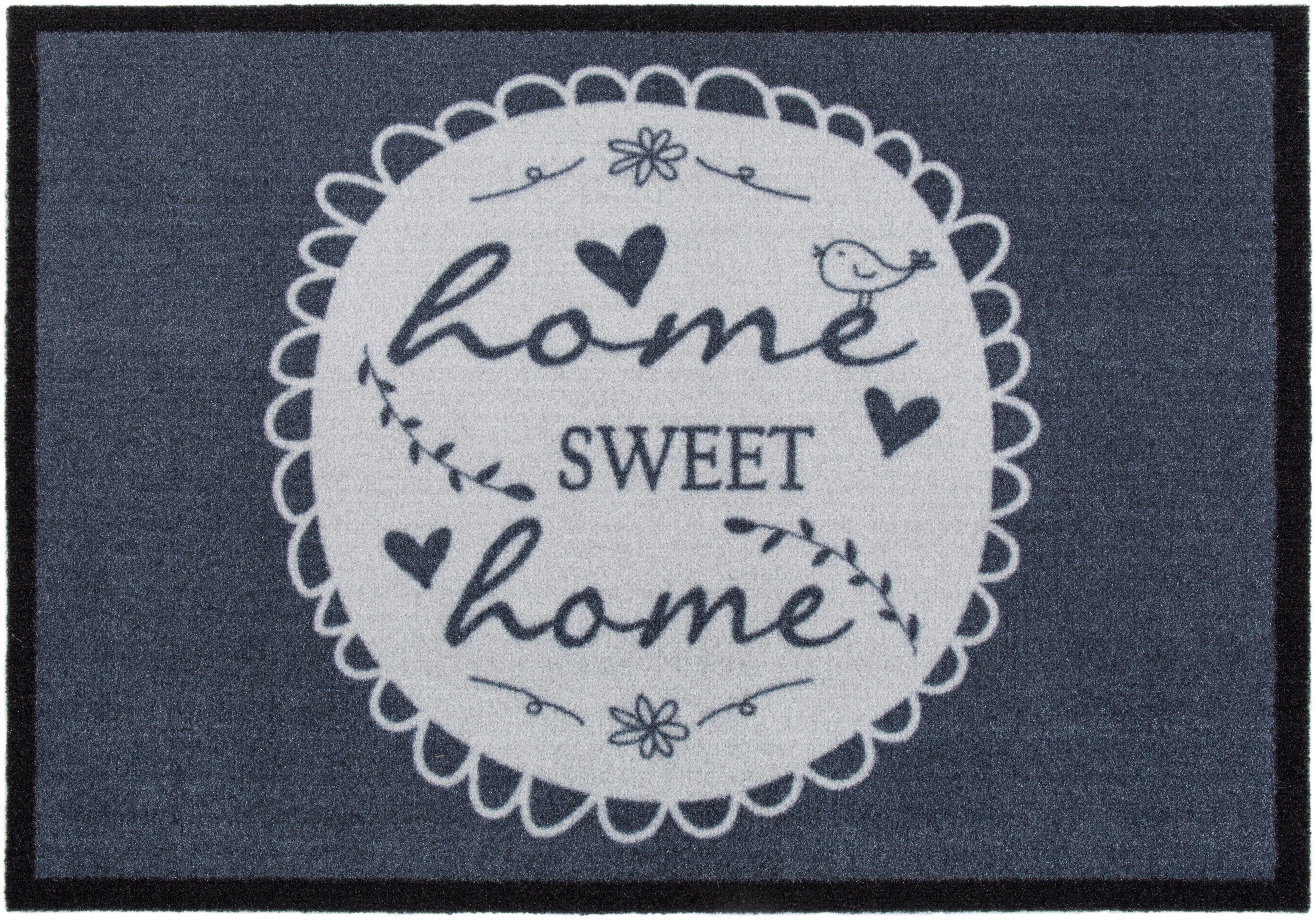 Fußmatte Home Sweet Home, Andiamo, rechteckig, Höhe: 5 mm, Schmutzfangmatte, rutschfest, mit Spruch, waschbar | Fußmatten