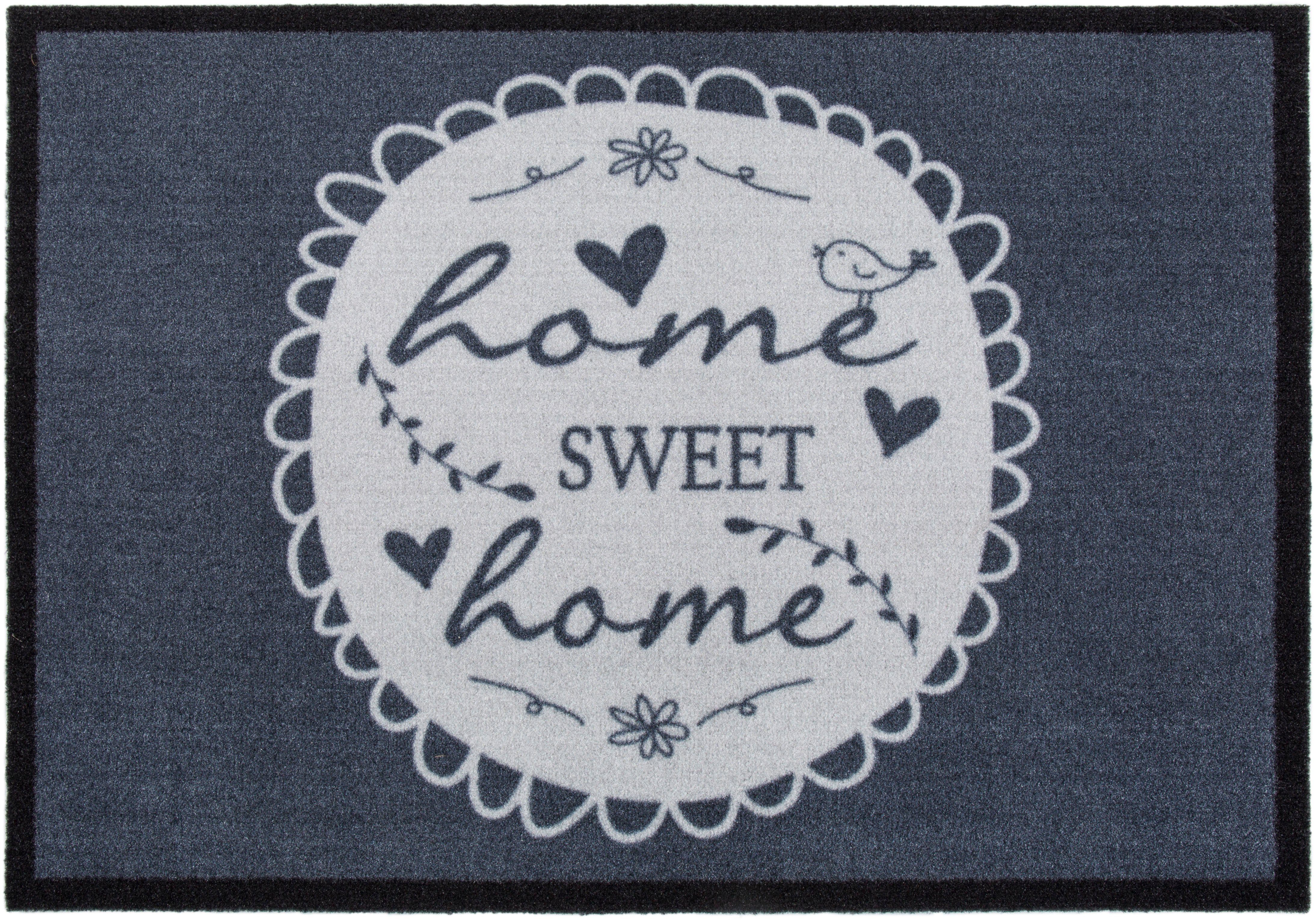 Andiamo Fußmatte Home Sweet Home, Made in Belgium, rechteckig, Höhe: 5 mm, Schmutzfangmatte, rutschfest, mit Spruch, waschbar