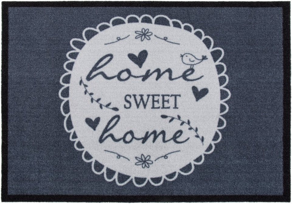 Fußmatte Home Sweet Home, Andiamo, rechteckig, Höhe: 5 mm, Schmutzfangmatte,  rutschfest, mit Spruch, waschbar