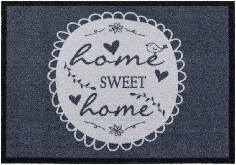 Fußmatte »Home Sweet Home«, Andiamo, rechteckig, Höhe 5 mm, Schmutzfangmatte, rutschfest, mit Spruch, waschbar