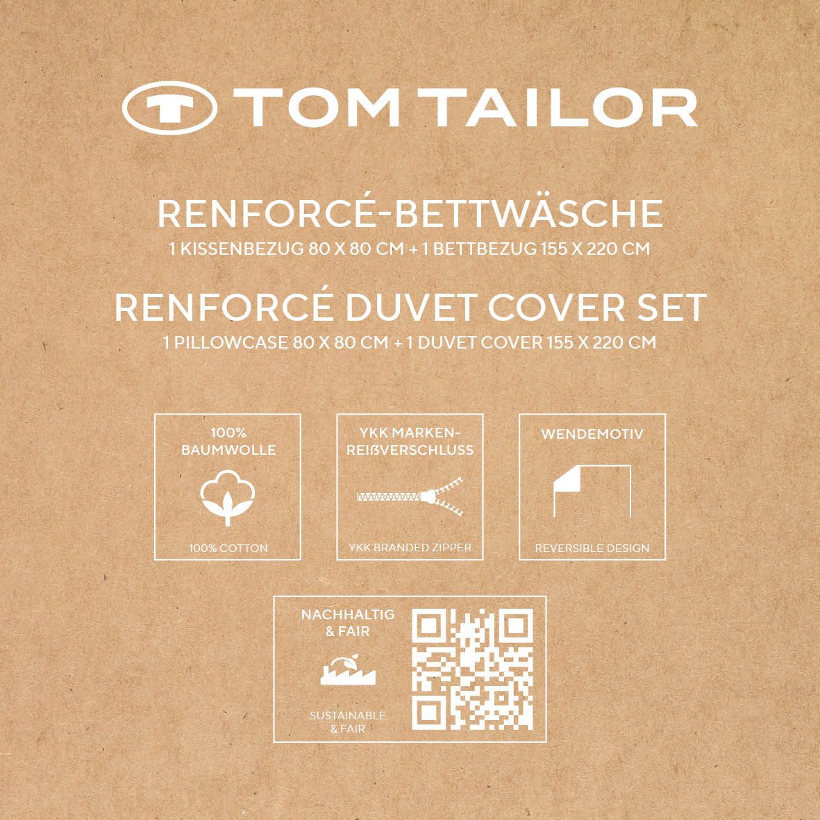 TOM TAILOR HOME Bettwäsche FRESH FLOWERS 135x200cm, 155x220cm oder 200x220cm, Renforcé, 2 teilig, new bedroom, mit farbigem Markenreißverschluss – Bild 4 von 5