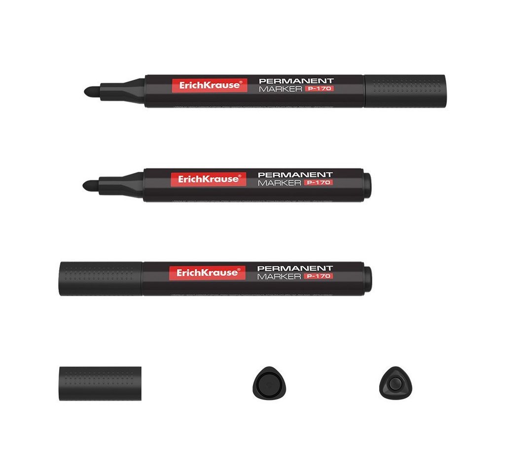Thumbnail - Erich Krause Marker, Permanent Marker P-170 wasserfest 2,0mm schwarz 12 Stück