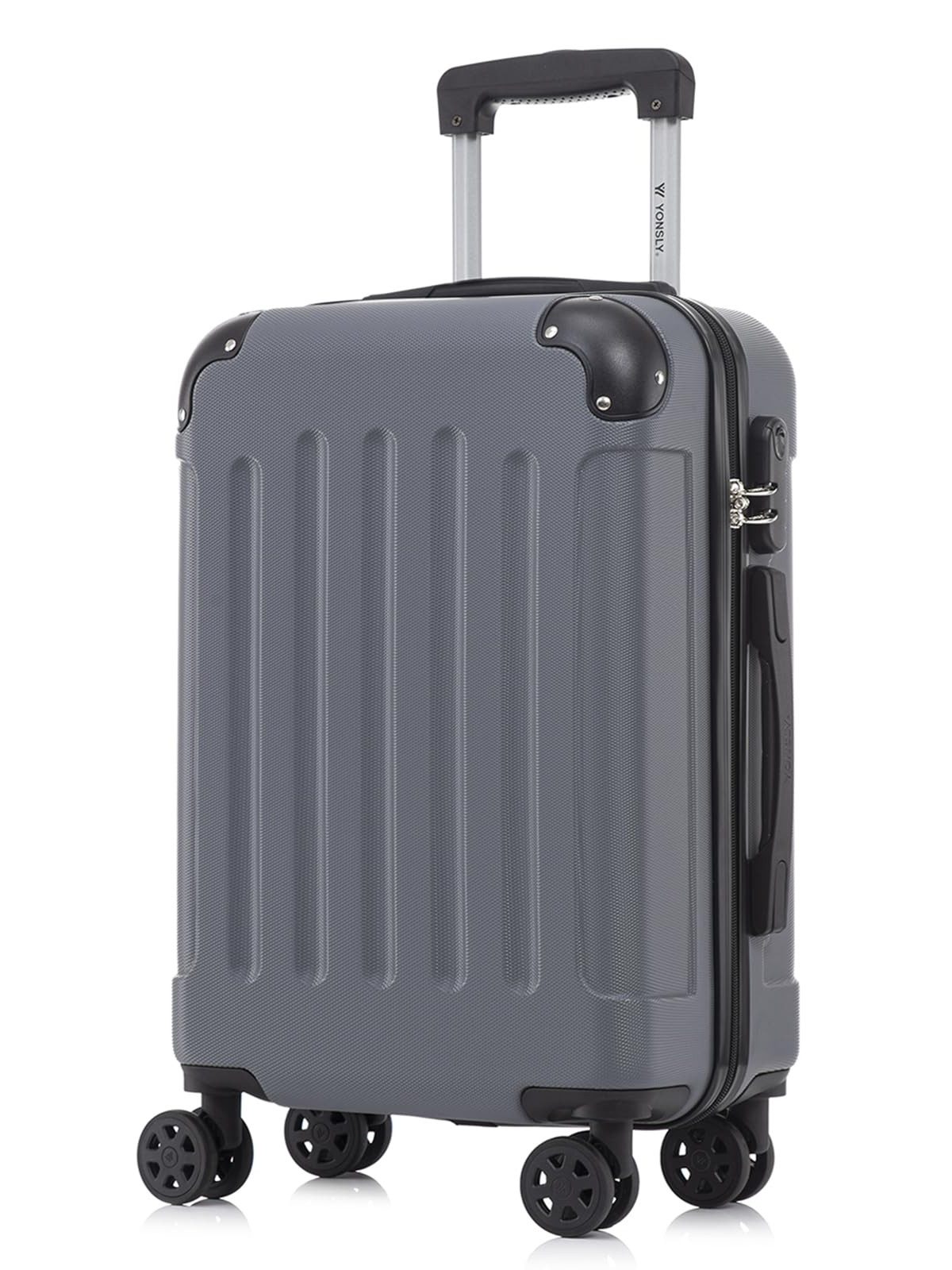 YONSLY Hartschalen-Trolley Hartschalen-Koffer Trolley 360° Rollen, robuster Reisekoffer, 4 Rollen, mit Zahlenschloss, für Business und Urlaub 46/55/66/76 cm