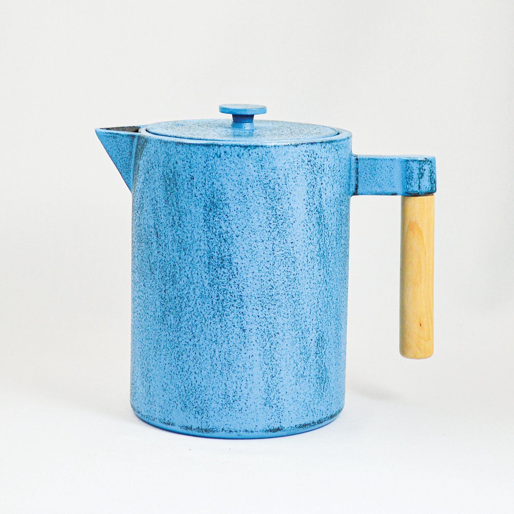 JA-UNENDLICH Teekanne Kohi, 1.2 l, aus Gusseisen handgefertigt im Sandgussverfahren, innen emailliert Hellblau | Teekannen
