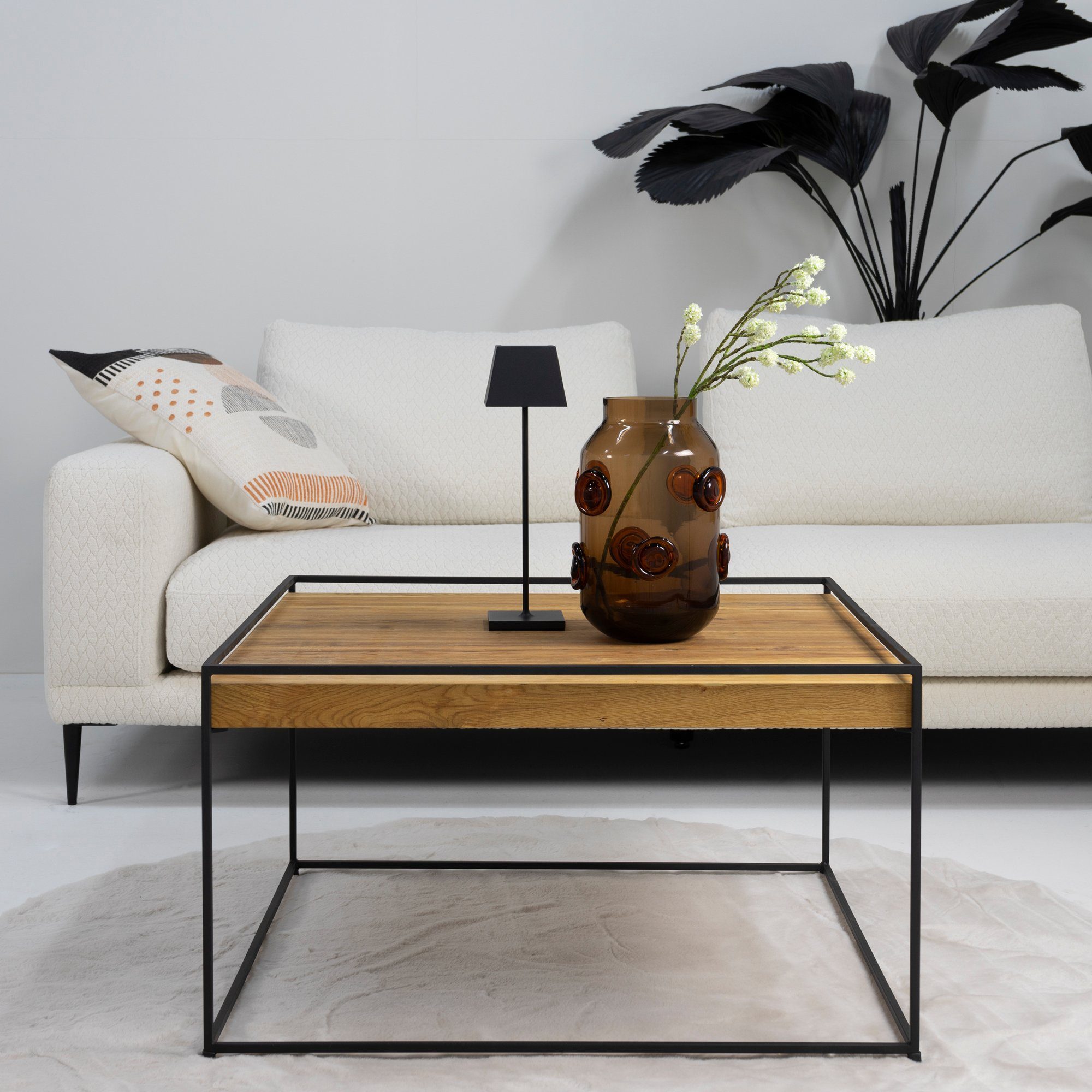 Torna Design - Beistelltisch Schwarz Furniture Torna WOOD 80 THIN 80x46x80cm Beistelltisch