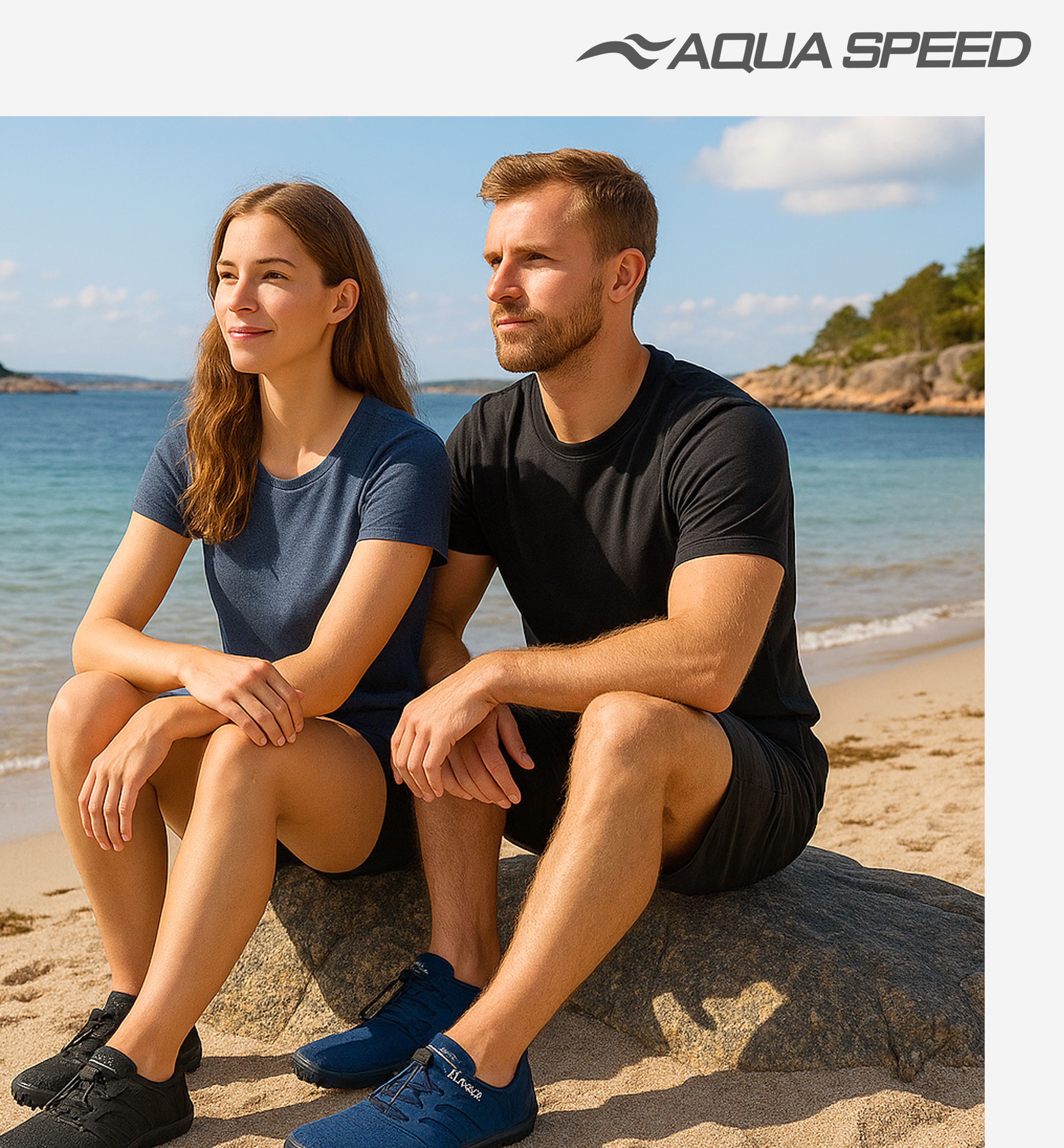 Aqua Speed Taipan Strandschuhe Gr. 43 – Schwarz mit Handtuchbeilage Wasserschuh (Grip-Schuhe für Ufer, Dusche & Steg – sicher & kompakt) Für SUP, Kajak & Steg – Trittsicher bei jeder Wasseraktivität