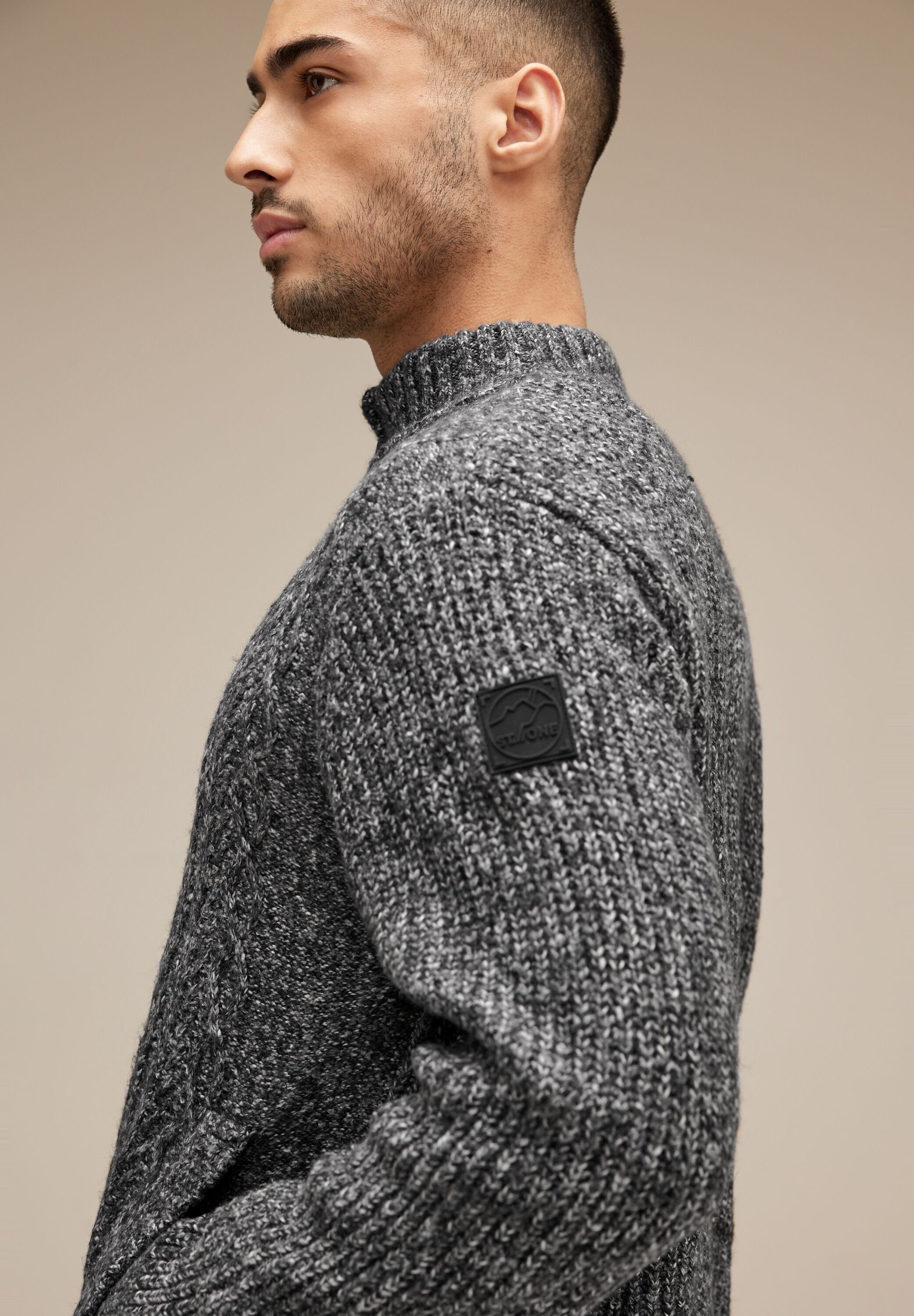 mit Strickjacke STREET MEN ONE Stehkragen