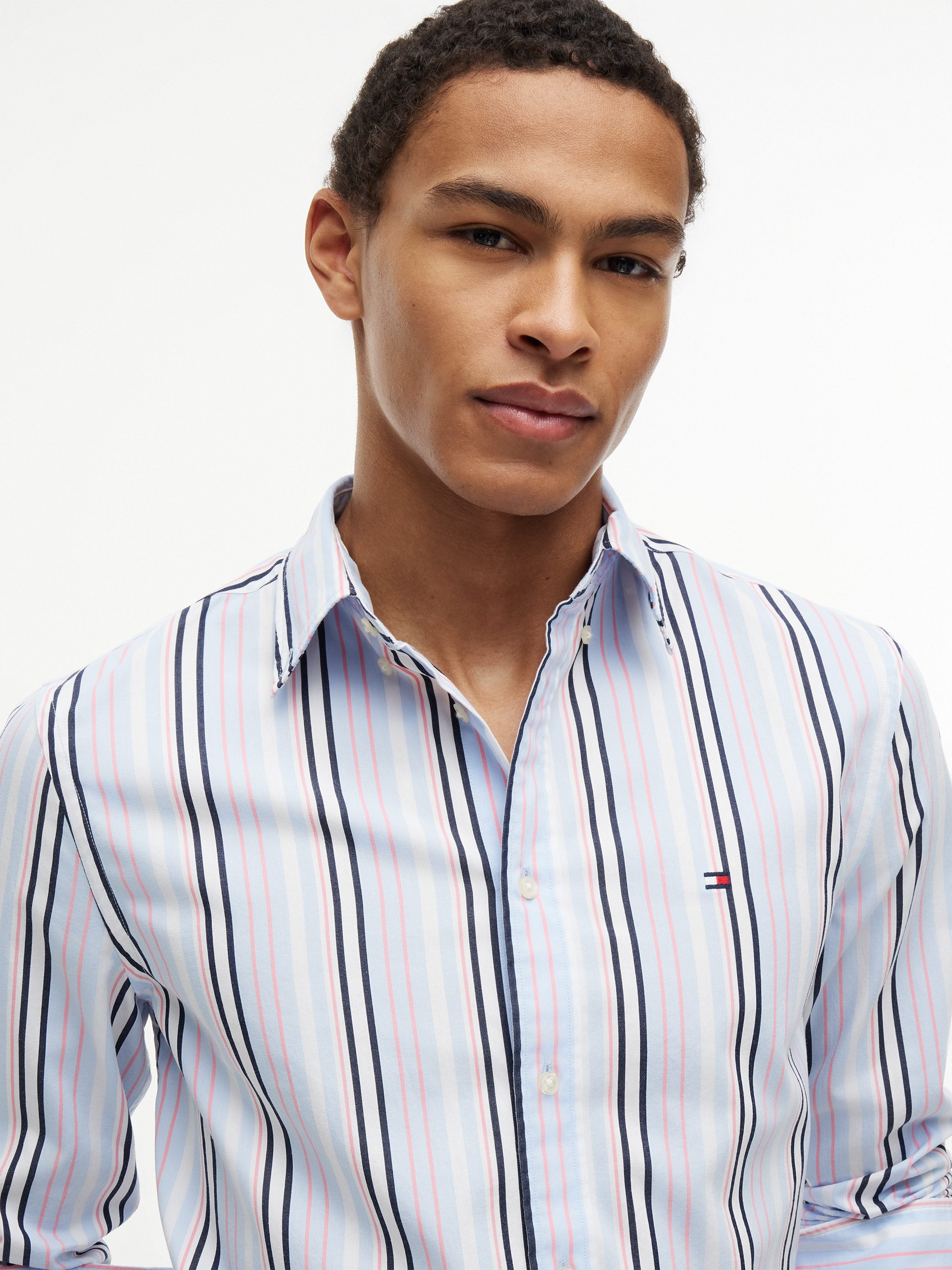 Tommy Hilfiger Langarmhemd POPLIN MULTI STPE SHIRT Regular Fit