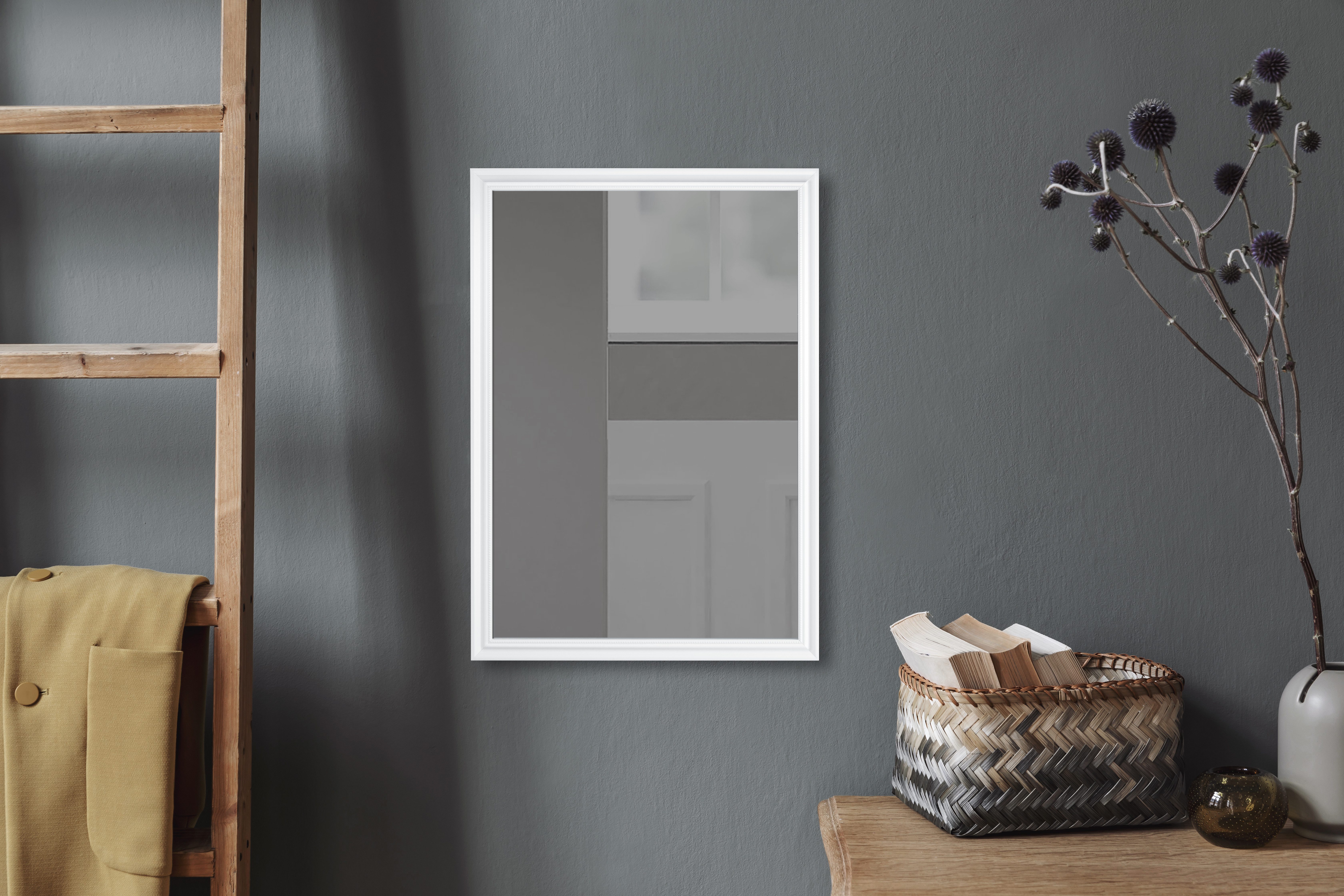 Spiegel 50 x 70 cm Frieda ¦ weiß ¦ Kunststoff ¦ Maße (cm): B: 50 H: 70 T: 1 günstig online kaufen