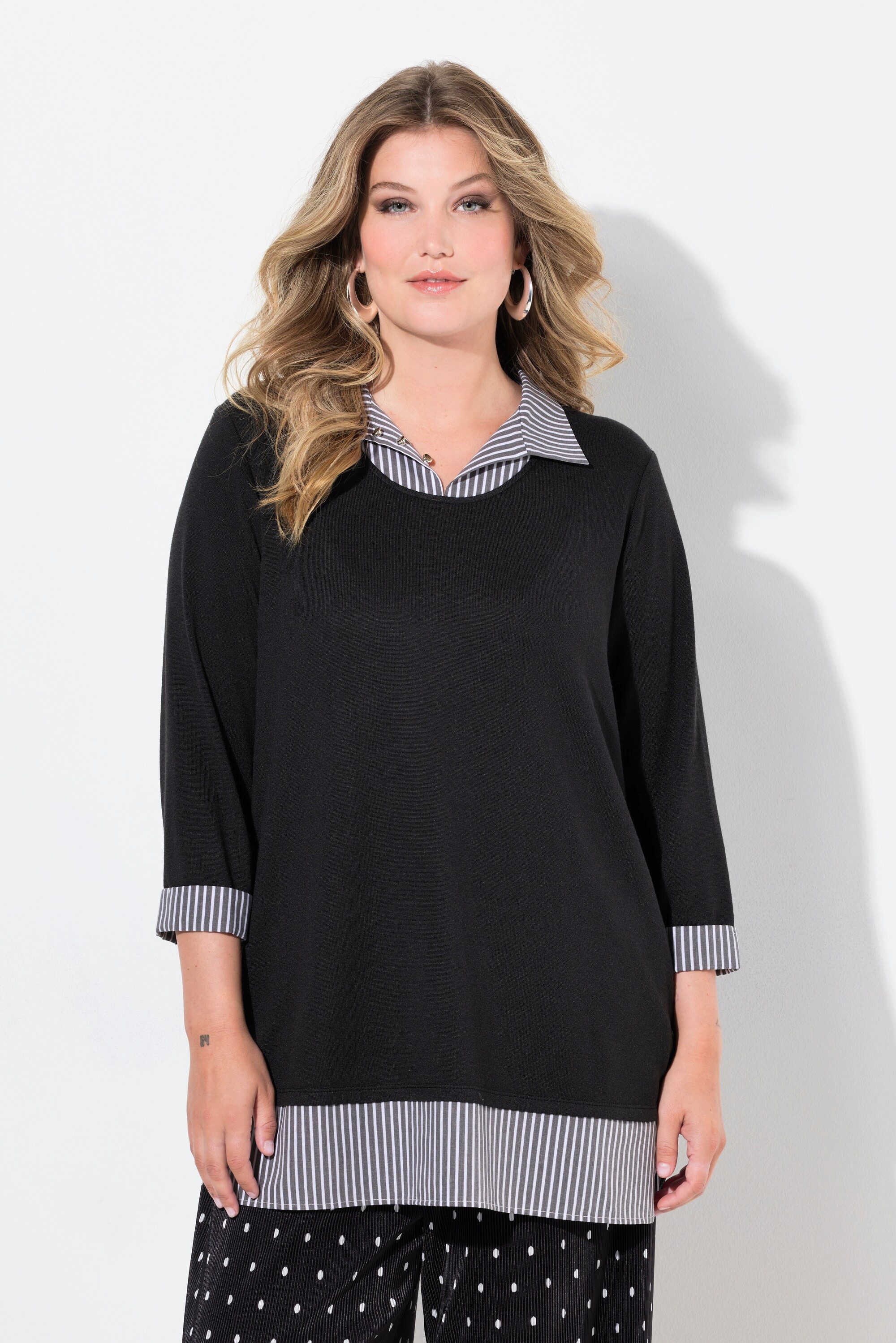 MIAMODA Strickpullover 2-in-1-Pullover Lagen-Look 3/4-Ärmel günstig online kaufen
