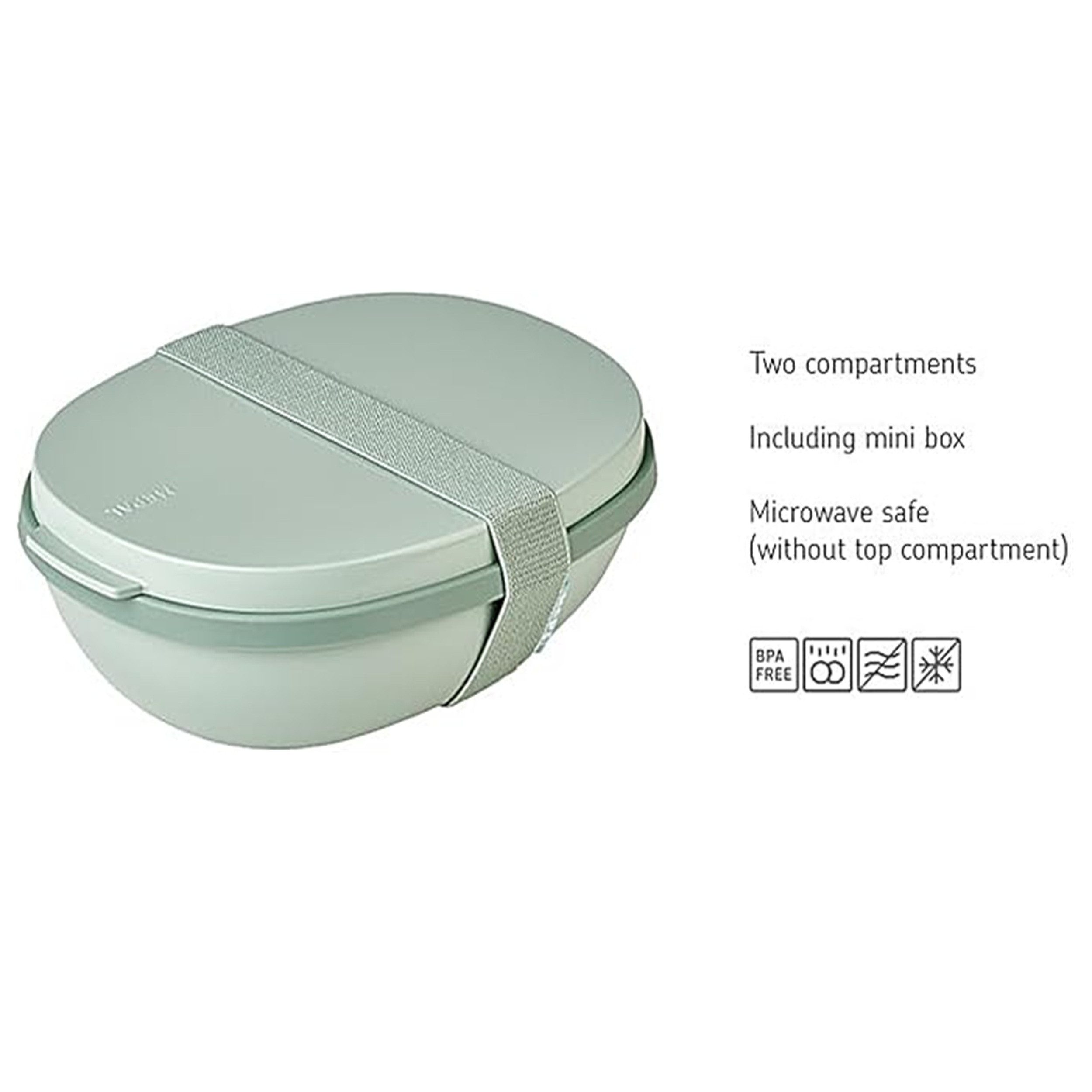 Mepal Lunchbox Lunchbox Ellipse Duo für Erwachsene, 825 ml + 600 ml, Meal Prep Box, Polypropylene, thermoplastic elastomers, tpe, Ideal für Sandwiches & Salate, Nordic blue