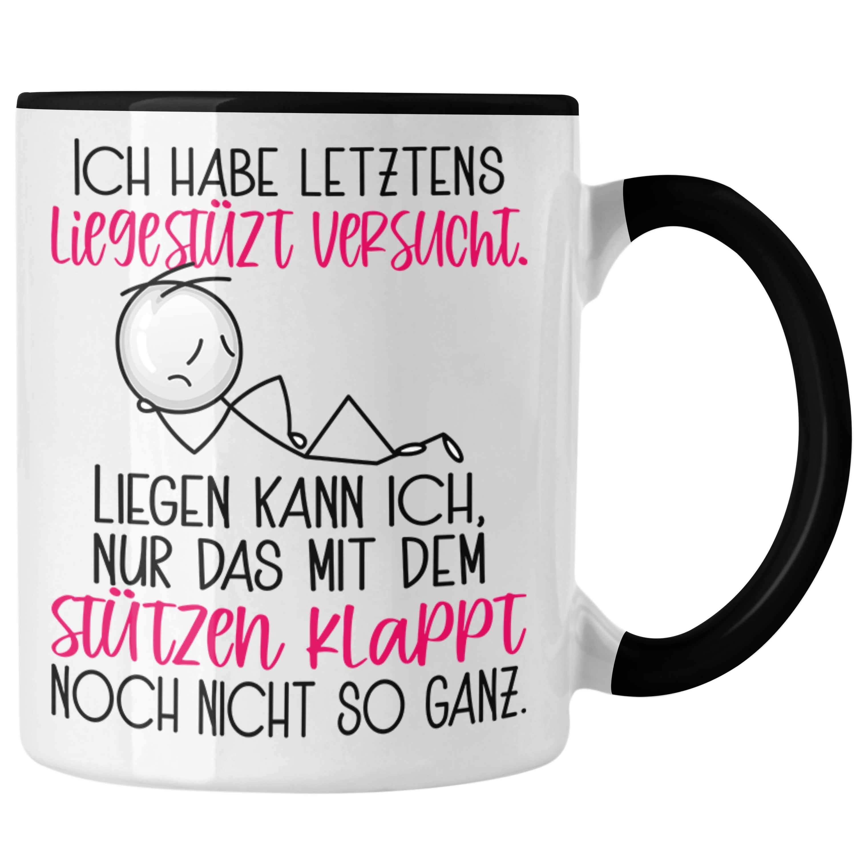 Trendation Tasse Witziger Spruch Lieges Habe für Ich Geschenkidee Tasse Letztens Schwarz Frauen