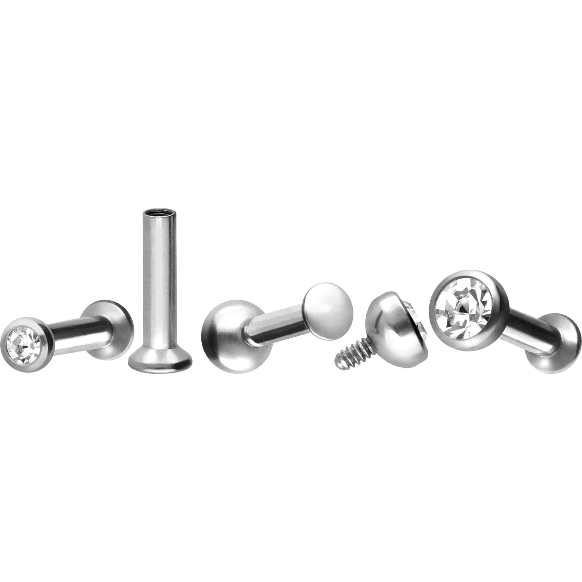 PIERCINGLINE Piercing-Set Chirurgenstahl Triple Piercing Mini Labret mit Innengewinde FLAT-DISC (Labrets, 1-tlg)