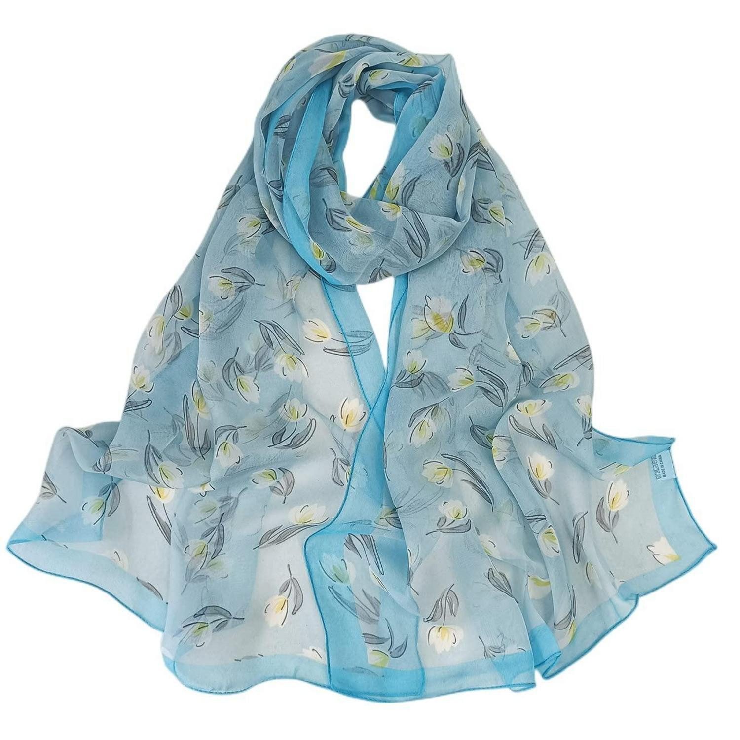 LuxusKollektion Handtücher Damen Schal Chiffon Seide, (1-St)