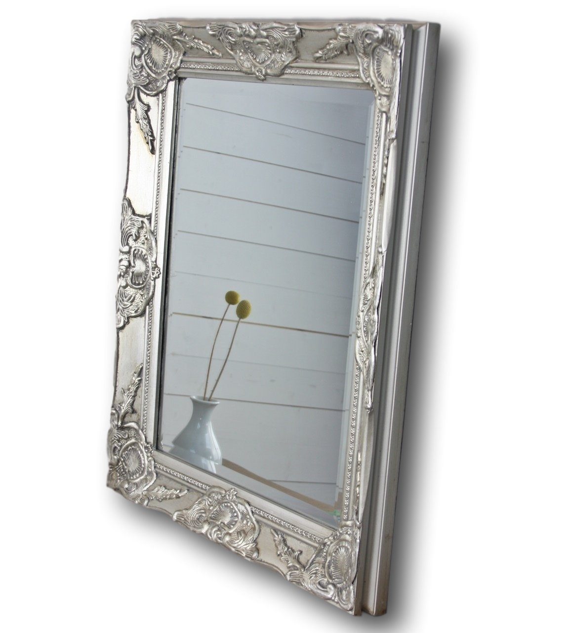 elbmöbel Wandspiegel Spiegel barock 62x52x6cm, 62x52x7 Wandspiegel Vintage silber cm Spiegel