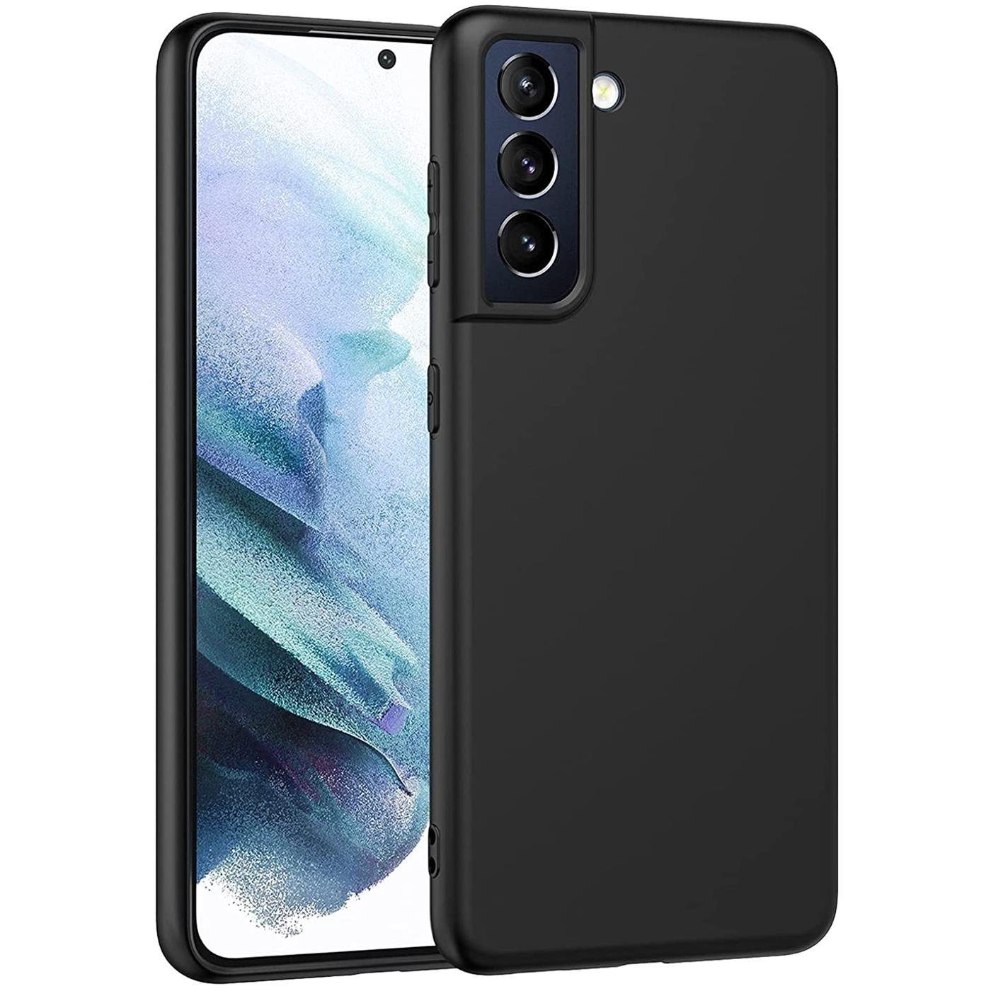 CoolGadget Handyhülle Handy Schutzhülle für Samsung Galaxy S21 FE matt schwarz 6,4 Zoll, Silikon TPU Hülle Schutz Tasche Cover schlicht Slim Case