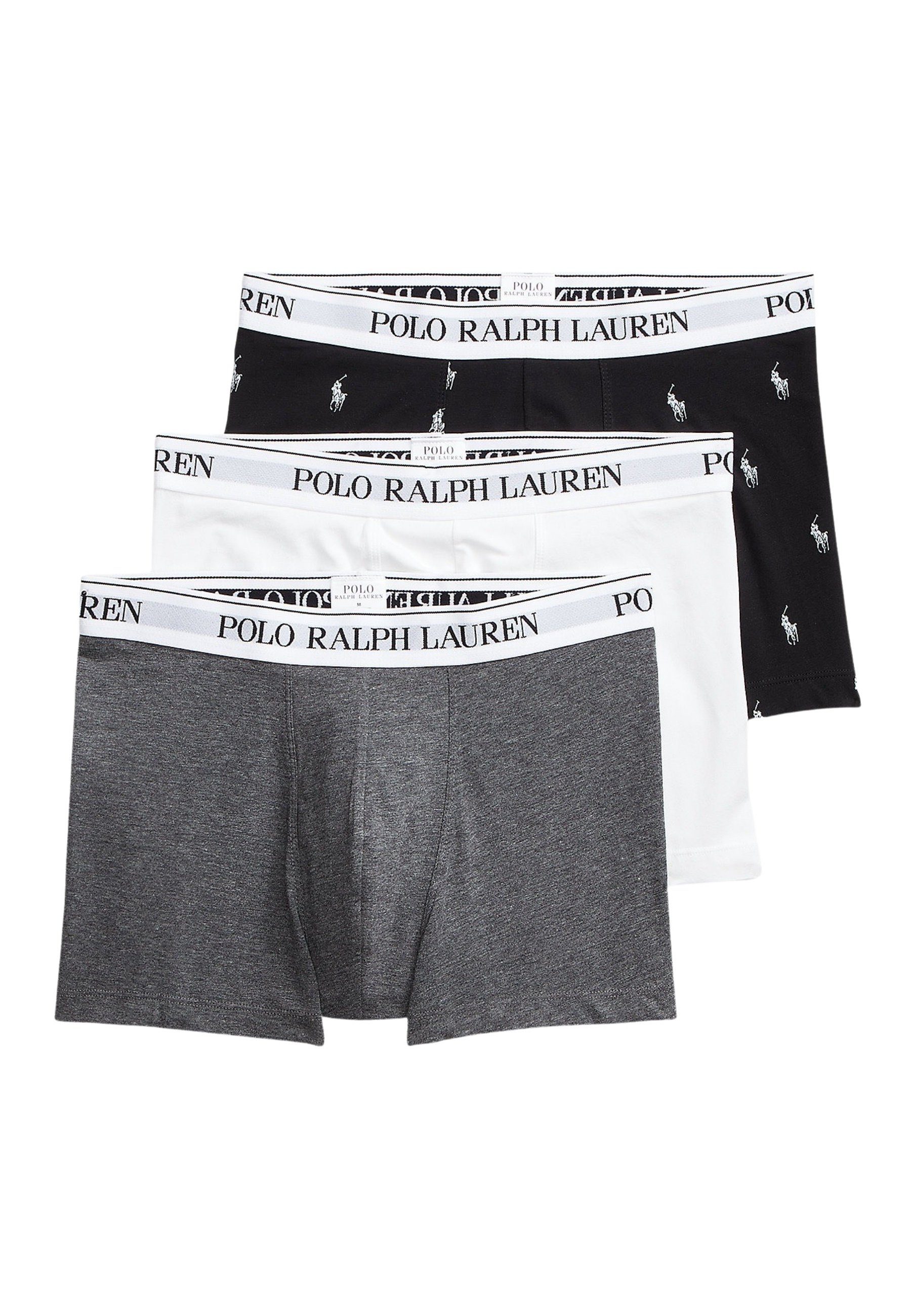 Polo Ralph Lauren Ralph Lauren Boxershorts Unterhose Trunks 3er Pack (3-St) Dunkelgrau/Weiß/Schwarz