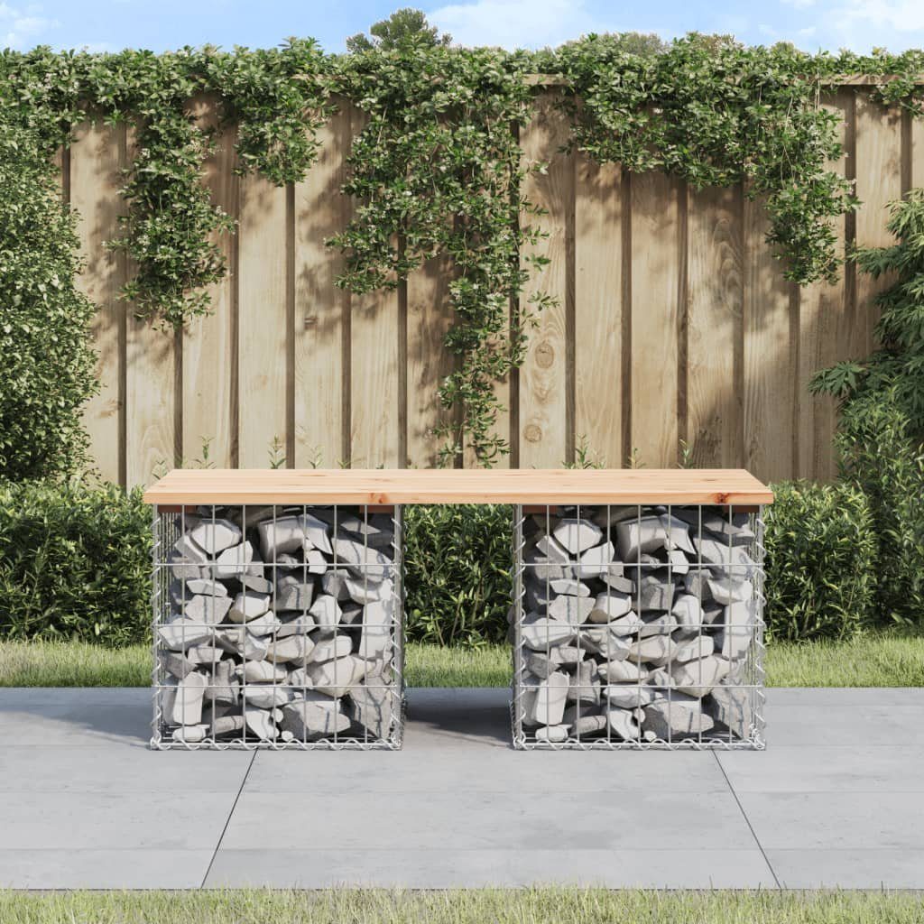 vidaXL Gartenbank Gartenbank aus Gabionen 103x44x42 cm Massivholz Kiefer (1-St)