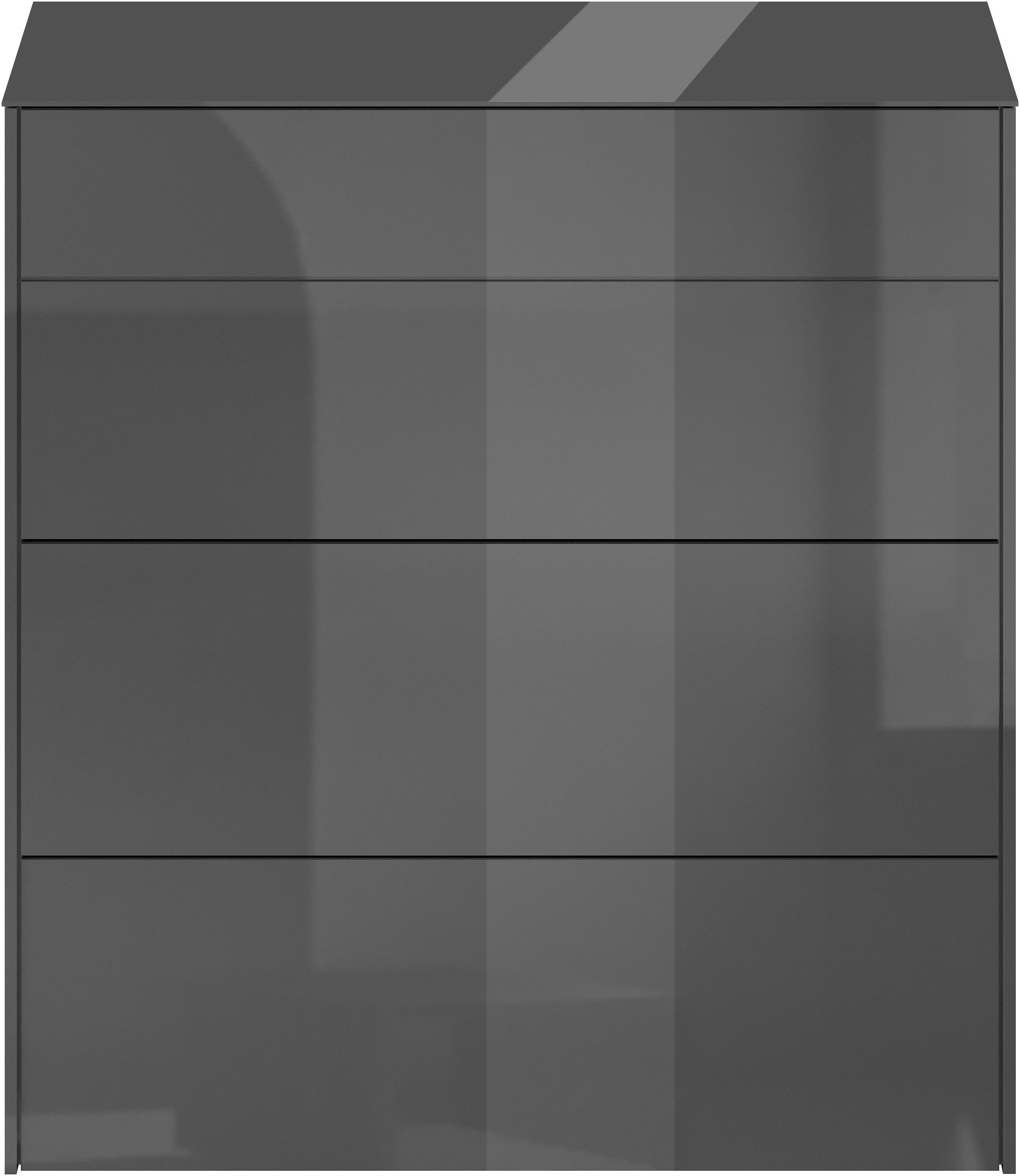 Mäusbacher Kommode, Kommode BHT 82/89/42 cm, Push to open, Front+Oberplatte=Glas