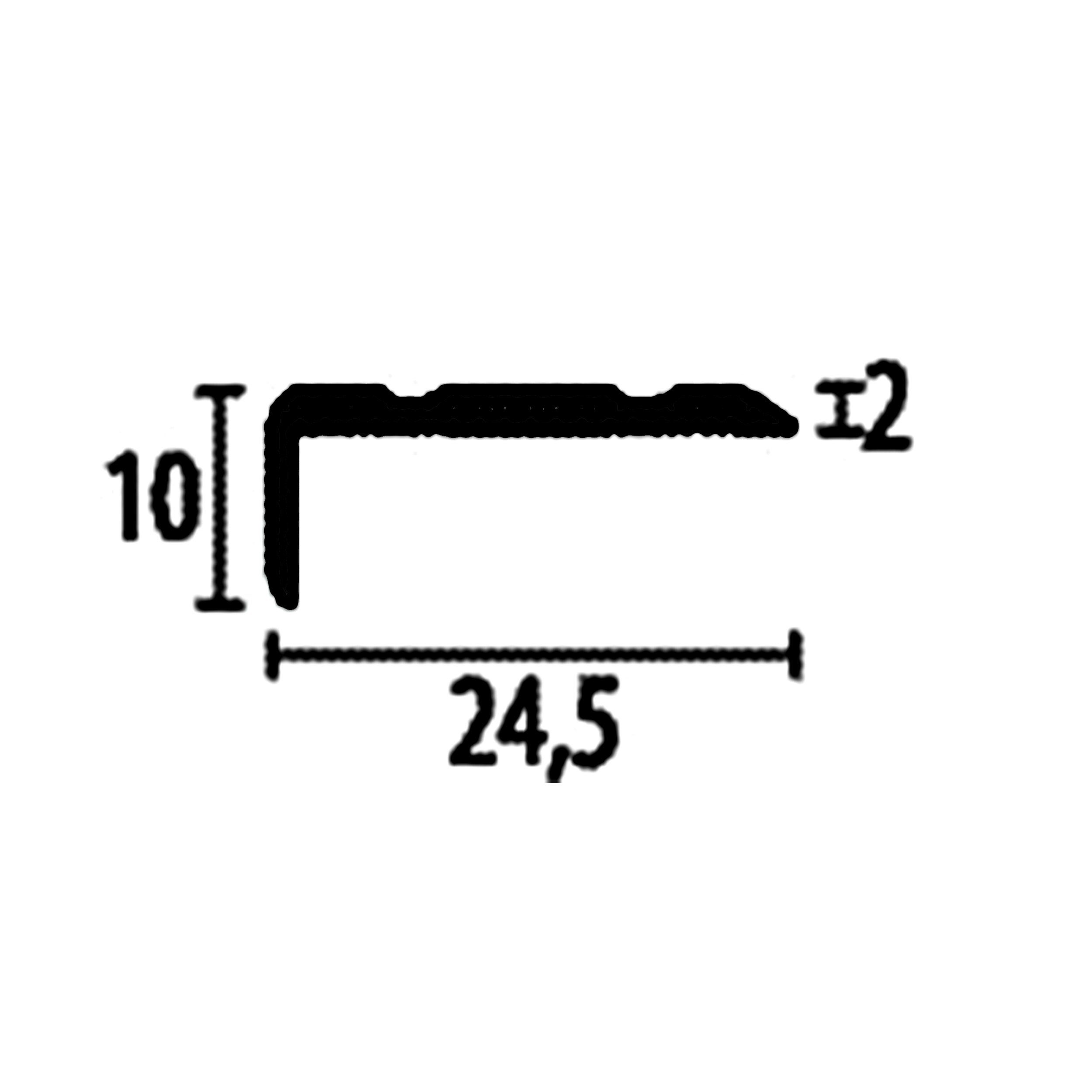 PROVISTON Winkelprofil Aluminium, 24.5 x 2700 mm, Schwarz, Treppenkanten- & Winkelprofile