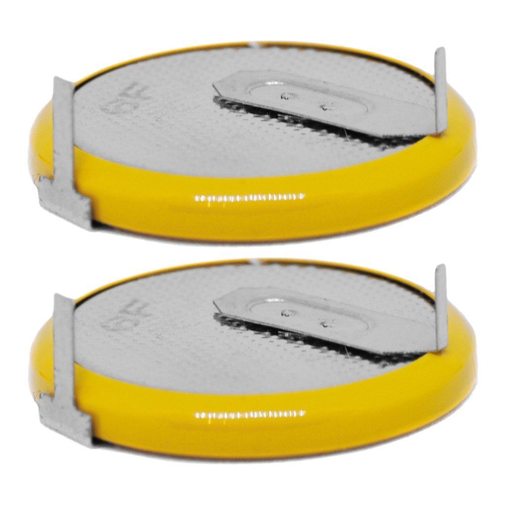 mt-key 2X Akku Batterie LIR2025 3.6V für Auto Schlüssel BMW, Mini, Land Rover Knopfzelle, LIR2025 (3,6 V), mit Lötfahnen