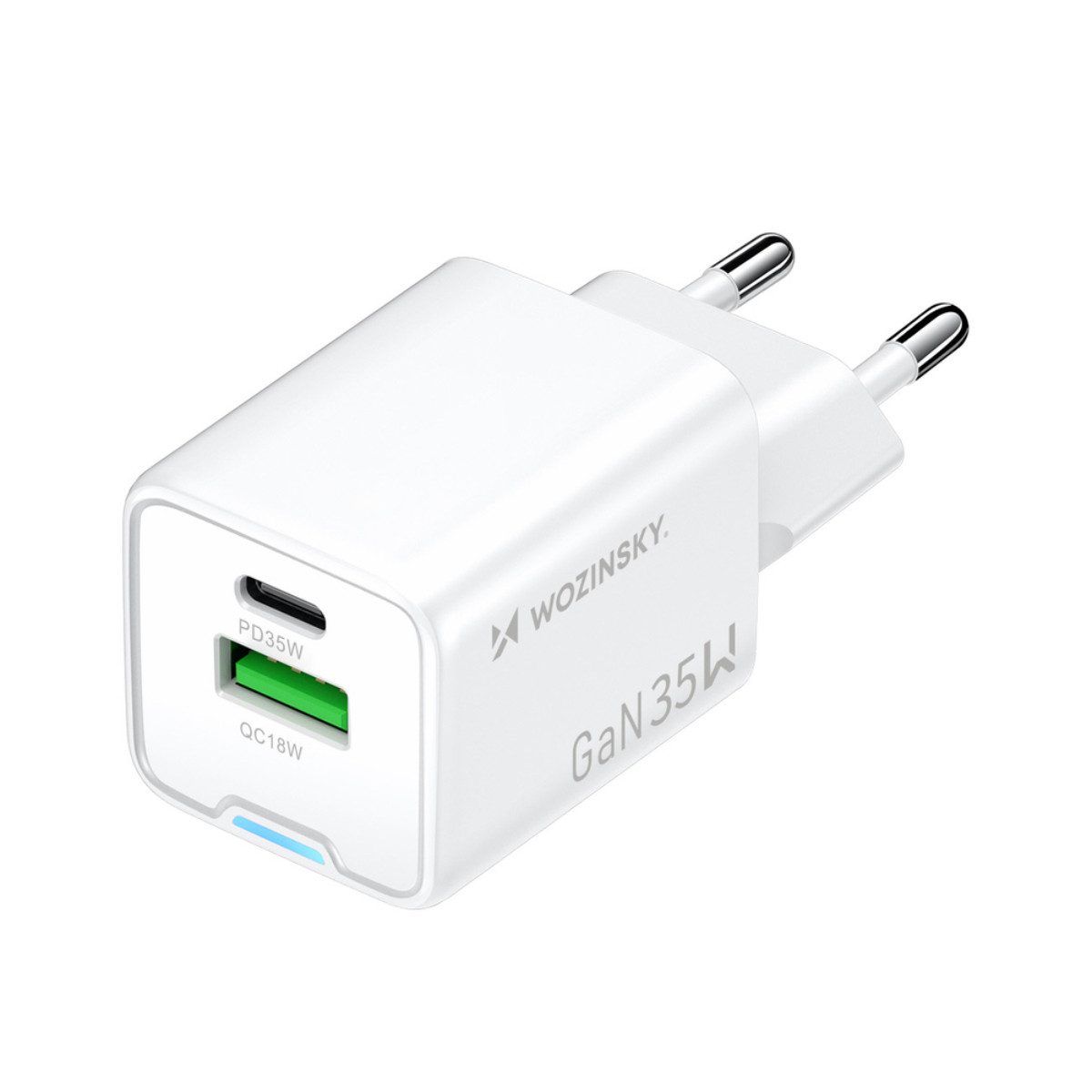 Wozinsky WWC-35W USB-Ladegerät (3000 mA, 35 W GaN Ladegerät mit USB-C und USB-A)