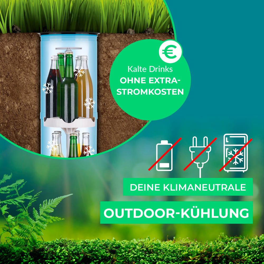 EASYmaxx Outdoor-Flaschenkühler Bierbunker Bierkühler Outdoor, Getränkekühler 15 Flaschen/Dosen ohne Strom